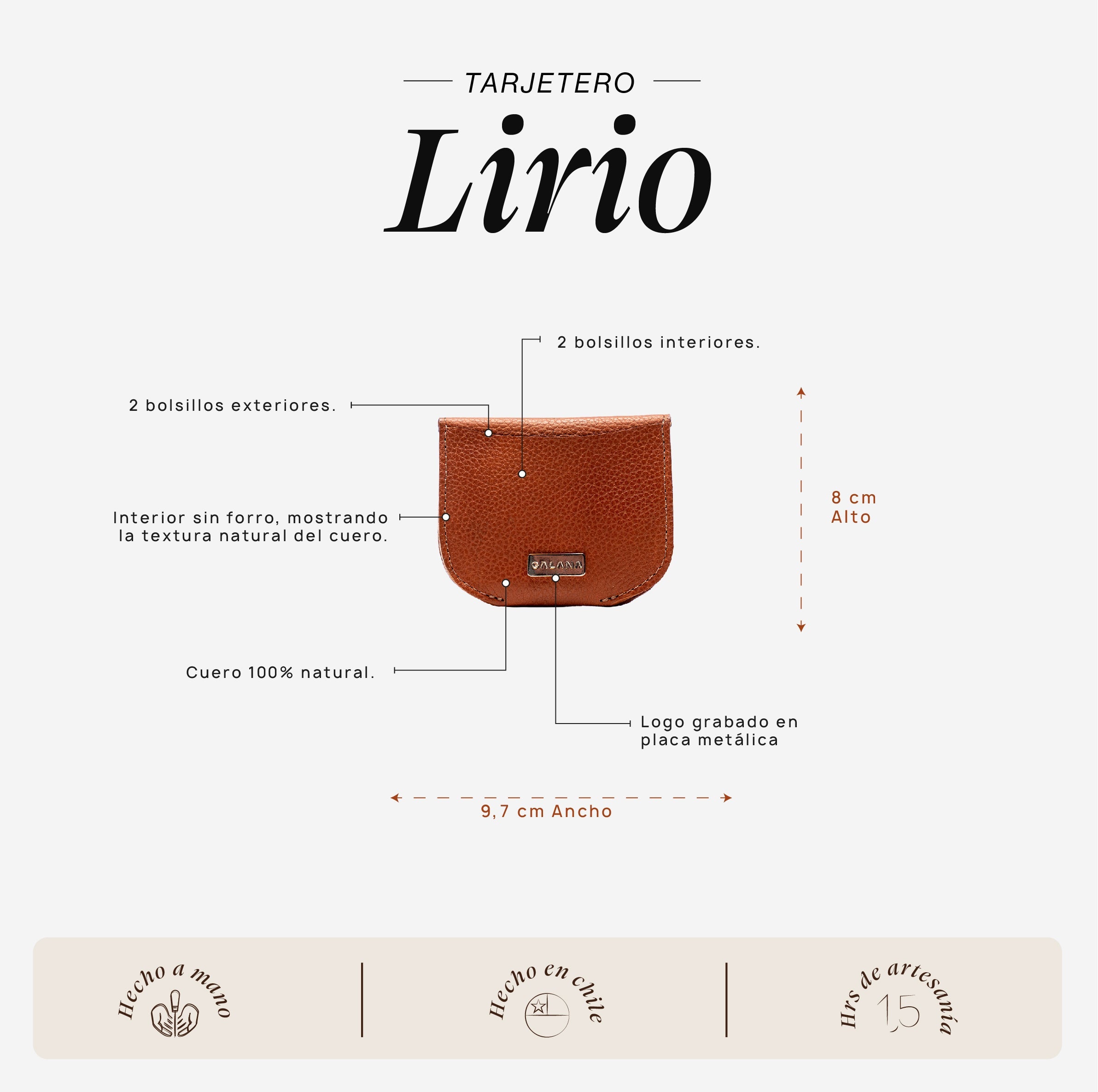Tarjetero Lirio Moca - Galana