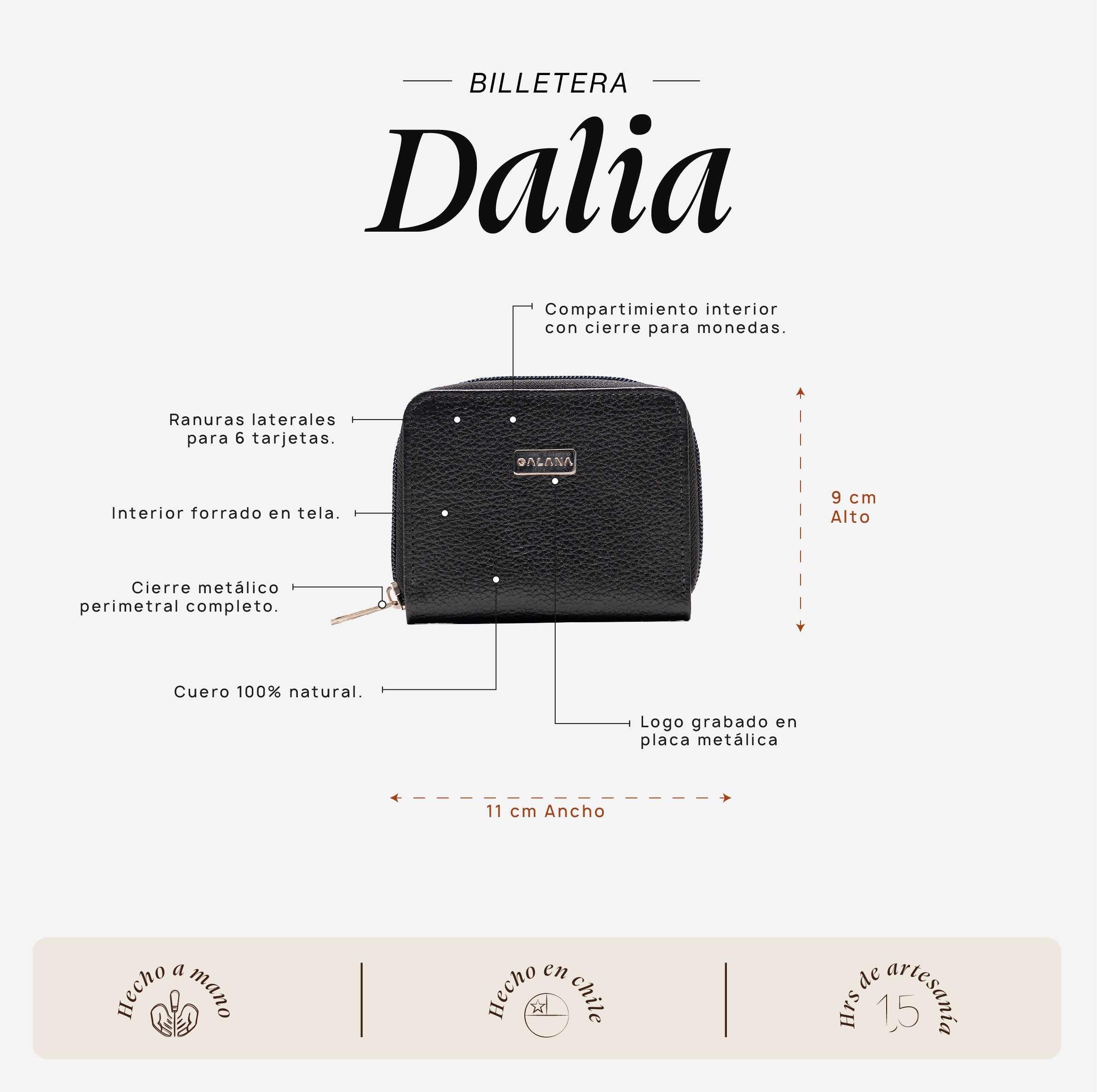 Billetera Dalia Negro - Galana