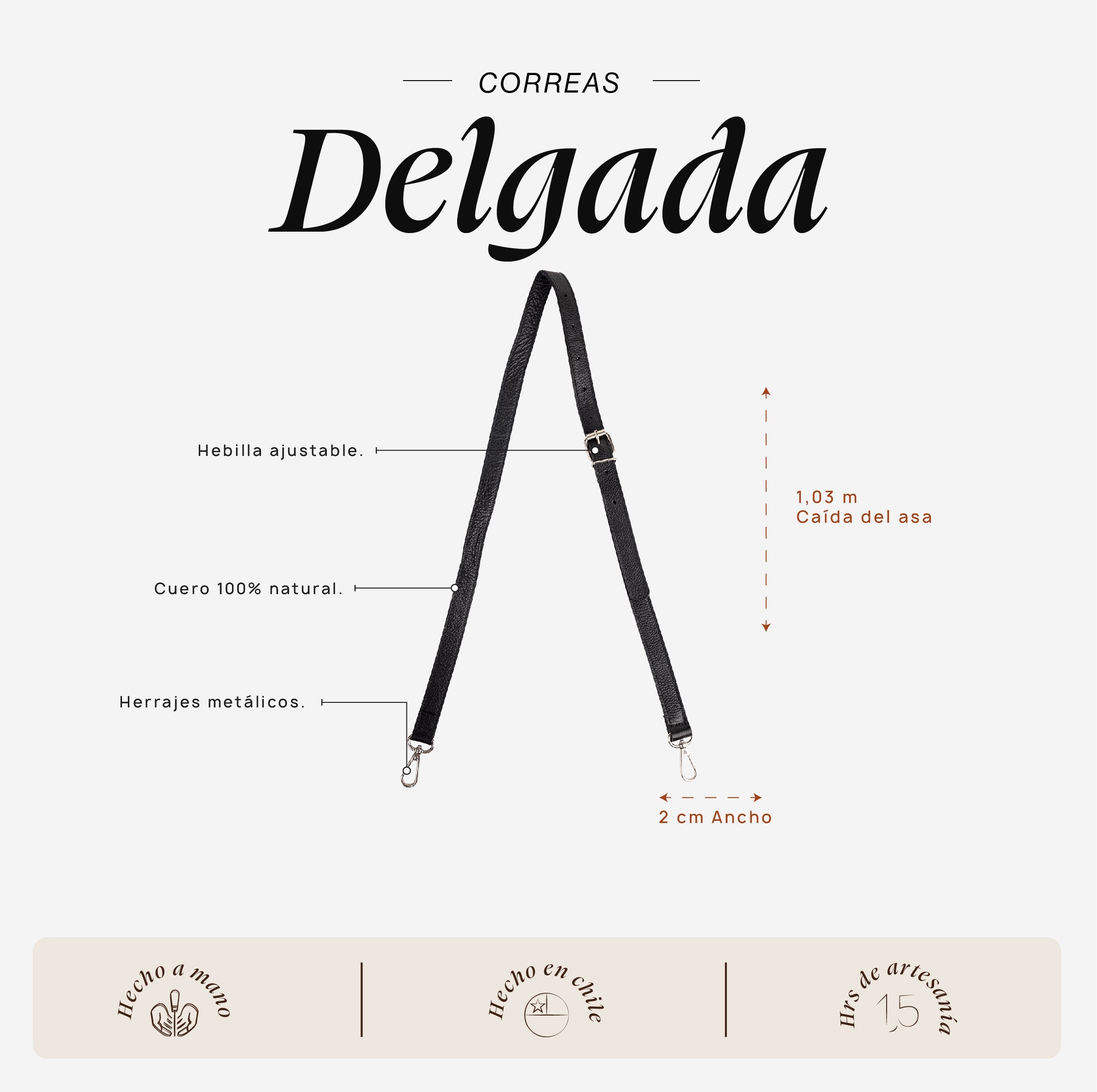 Correa Delgada Negro