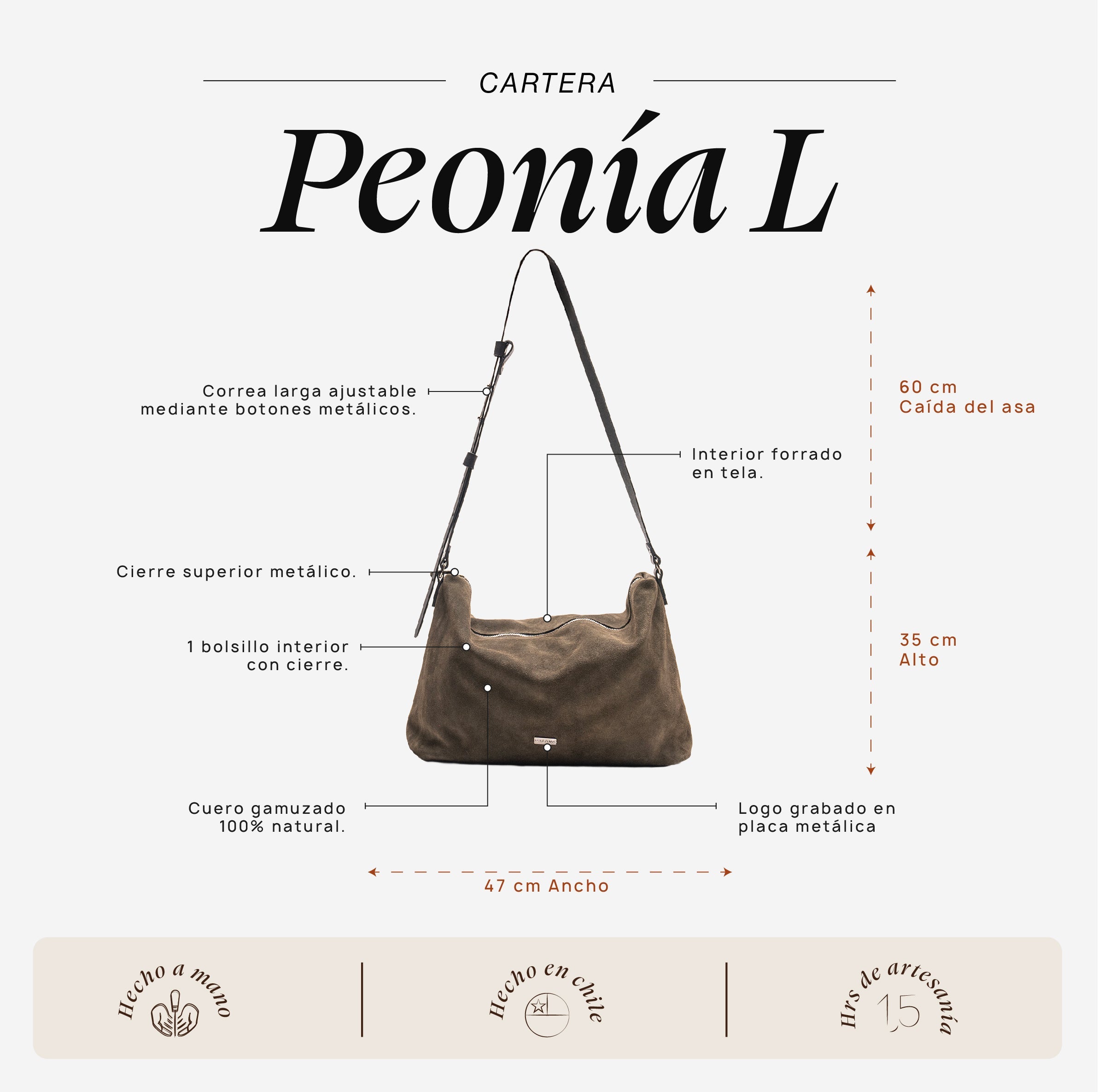 Cartera Peonía L Musgo