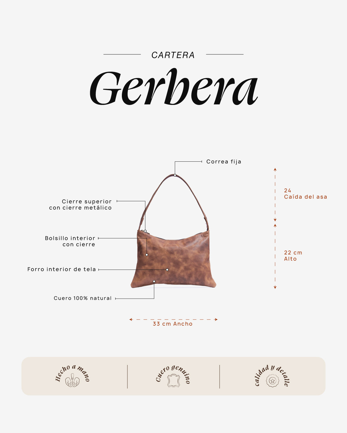 Cartera Gerbera Moca - Galana