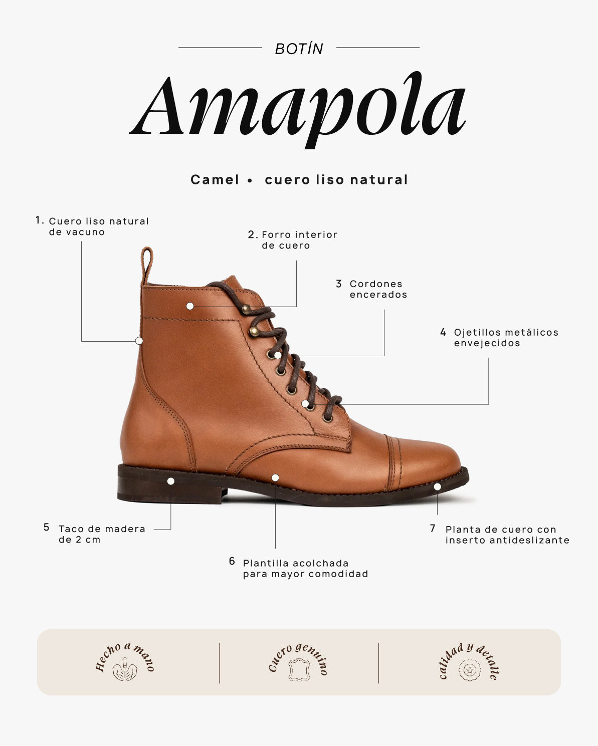 Botín Amapola Camel - Galana