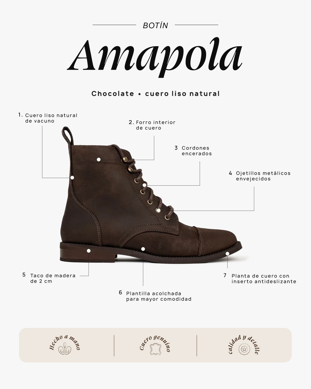 Botín Amapola Chocolate - Galana
