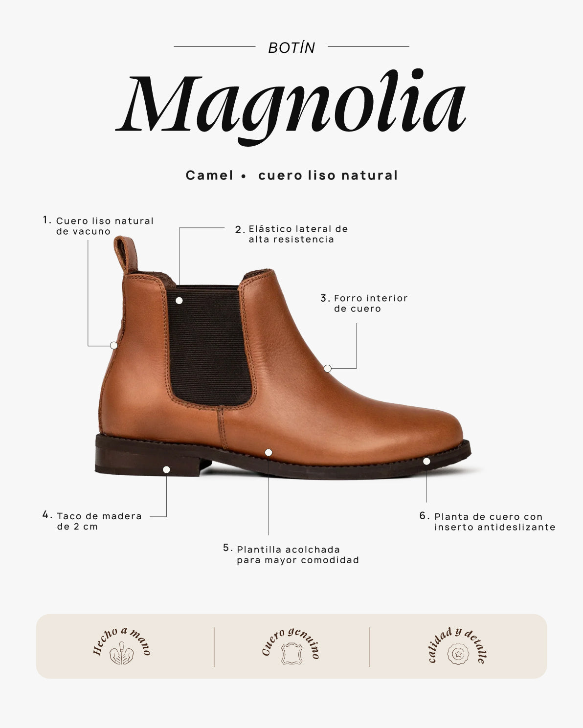 Botín Magnolia Camel - Galana