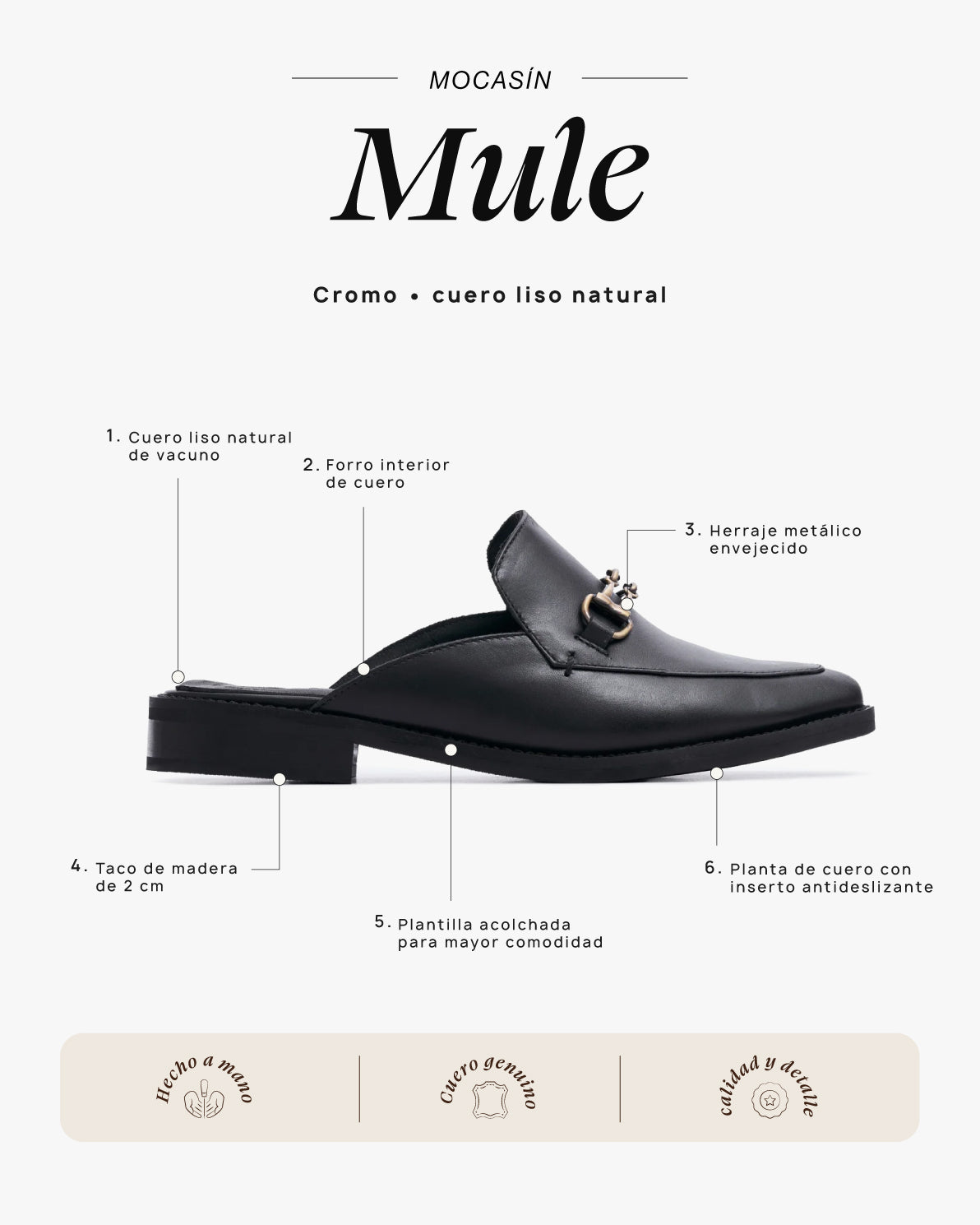 Mocasín Mule Cromo - Galana