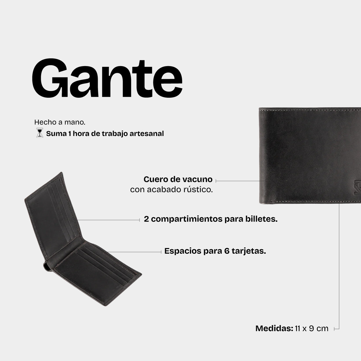 Billetera Gante Negro - Trauko