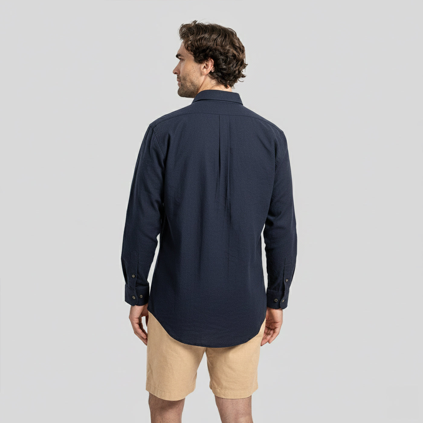 Camisa Lino Larga Navy