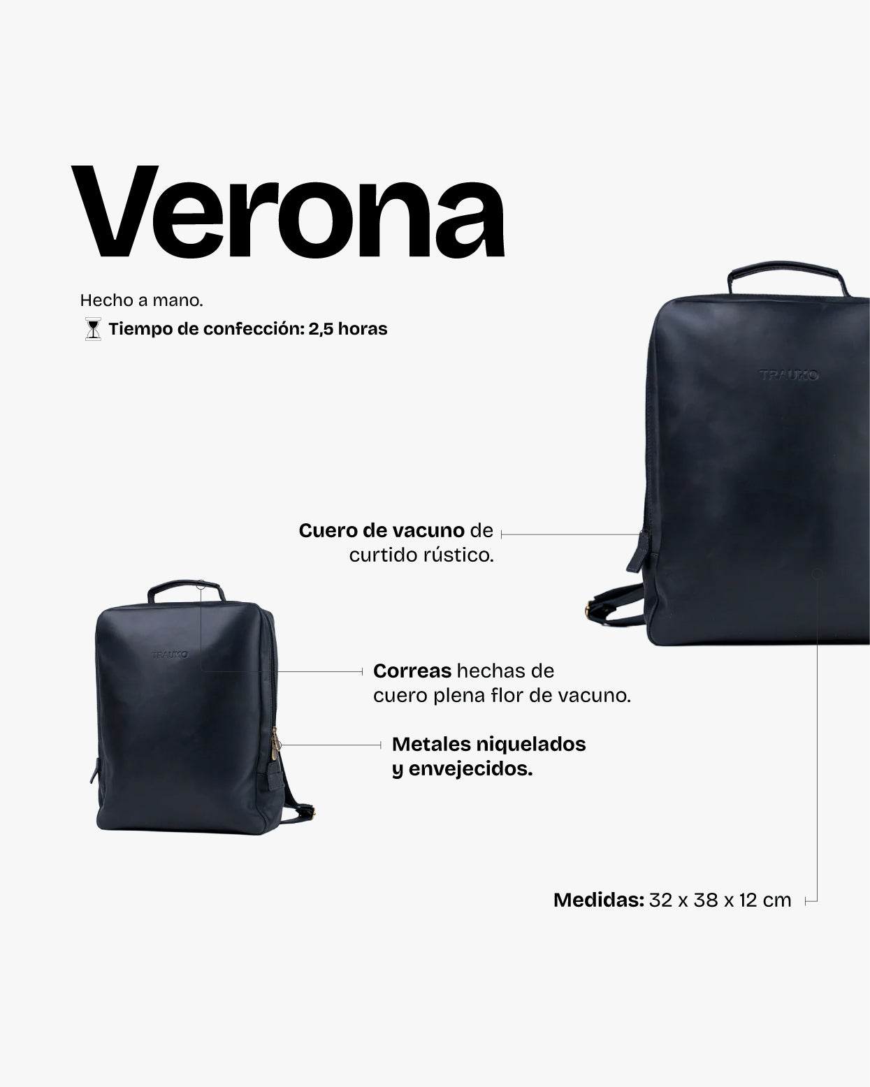 Mochila Verona Negro - Trauko