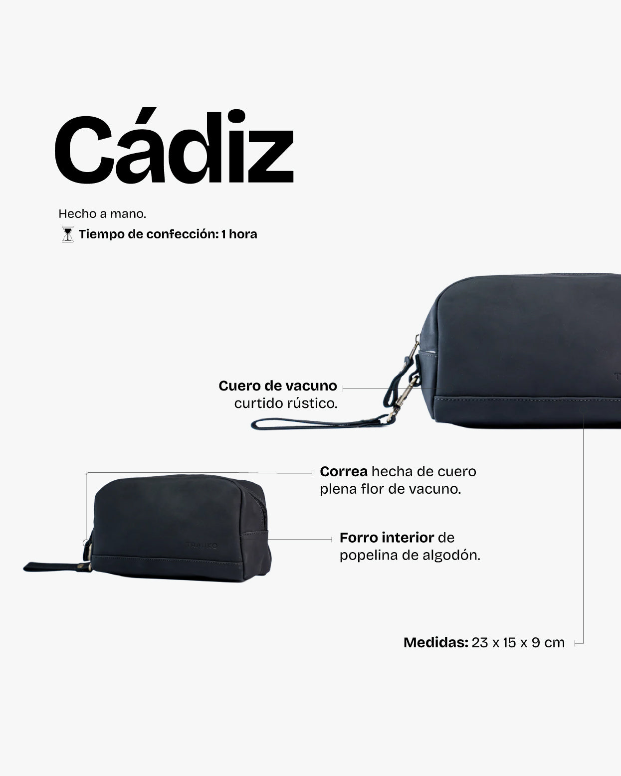 Neceser Cadiz Negro - Trauko