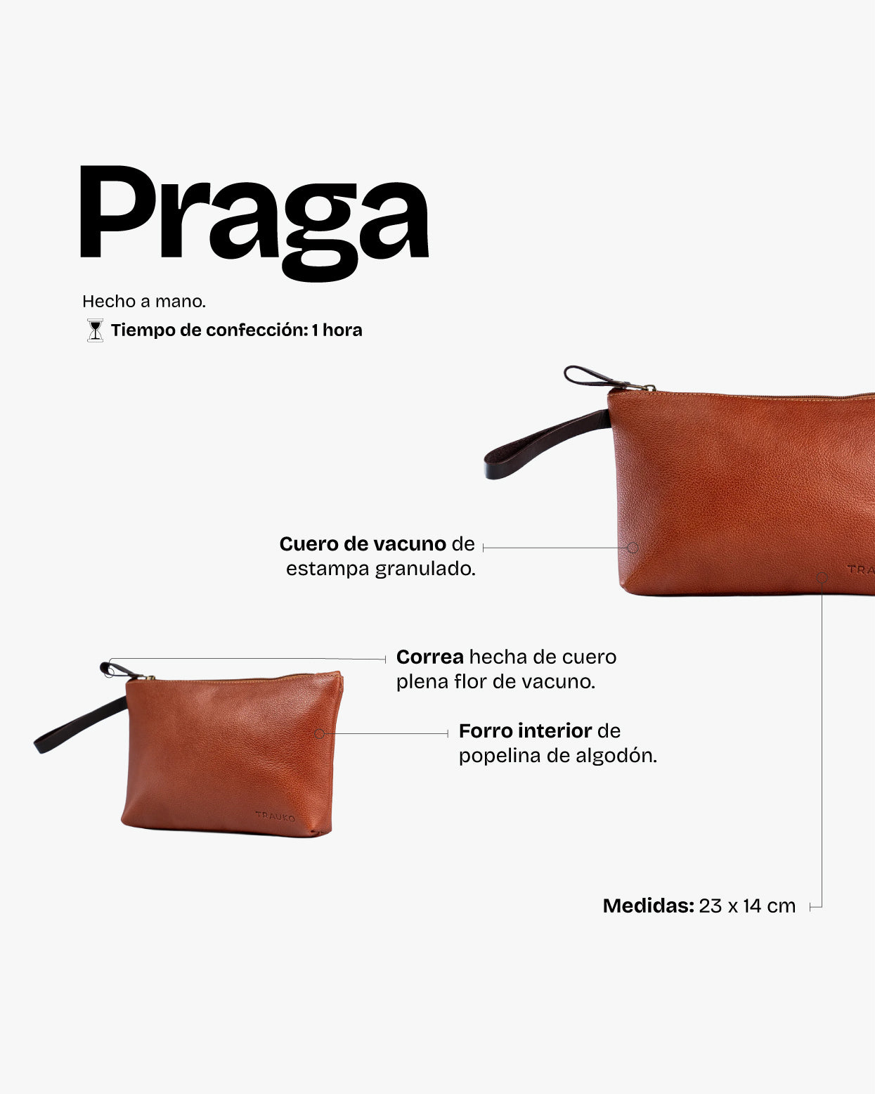 Neceser Praga Cognac - Trauko