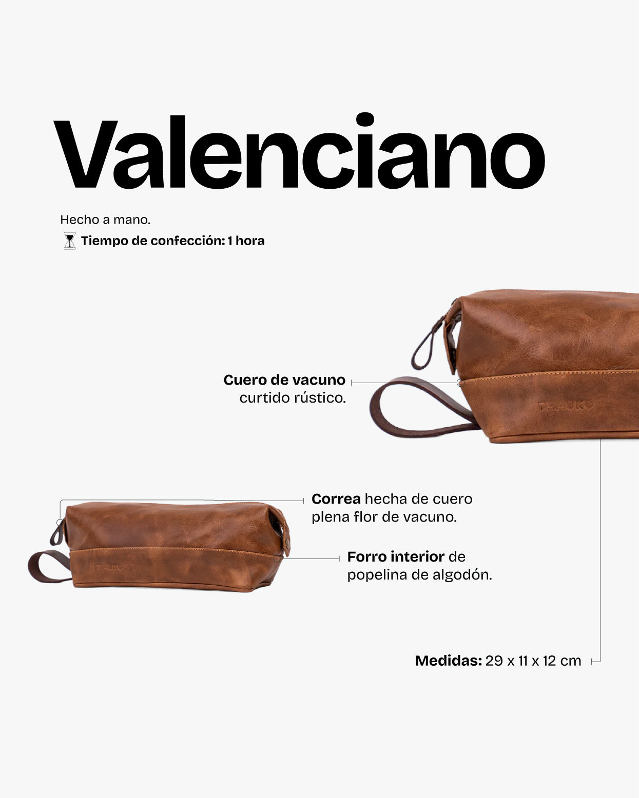 Neceser Valenciano Moca - Trauko