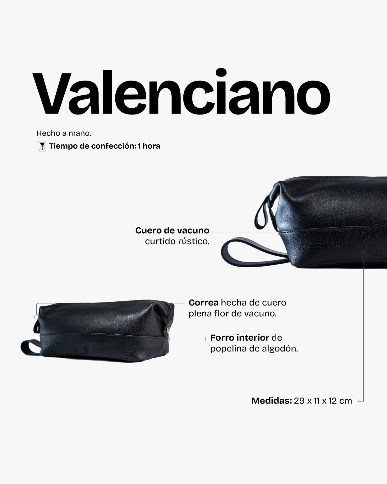 Neceser Valenciano Negro - Trauko