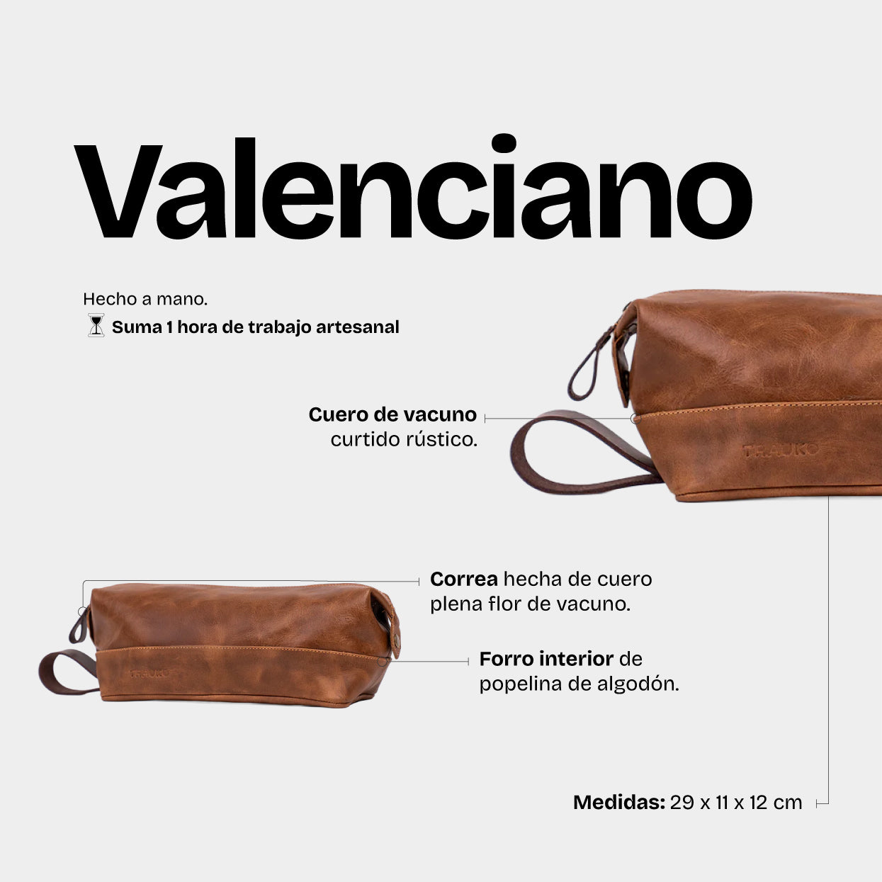 Neceser Valenciano Moca - Trauko