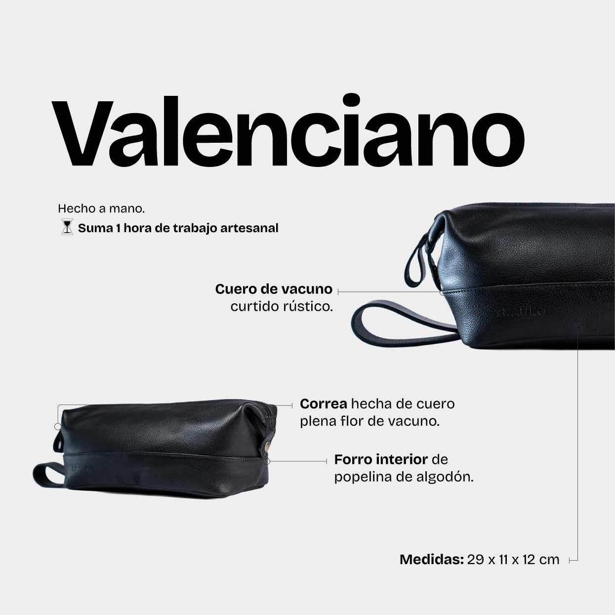 Neceser Valenciano Negro - Trauko