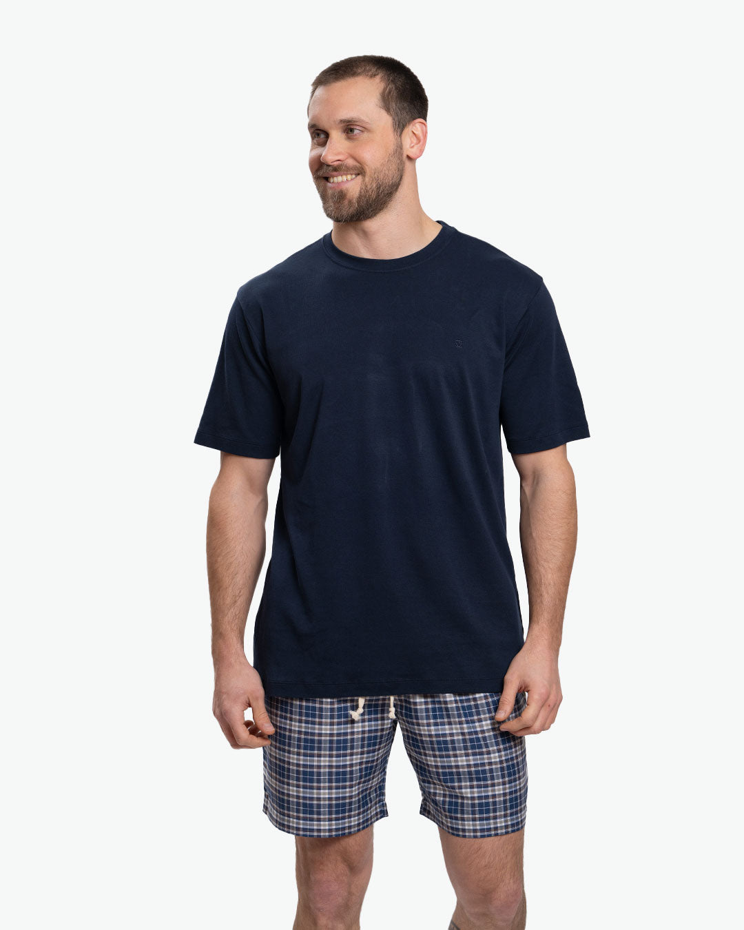 Pijama Pima Corto Azul Mix