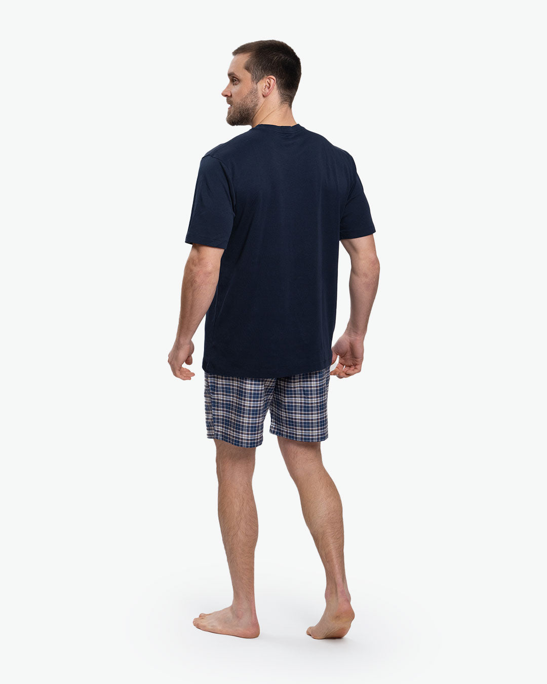 Pijama Pima Corto Azul Mix