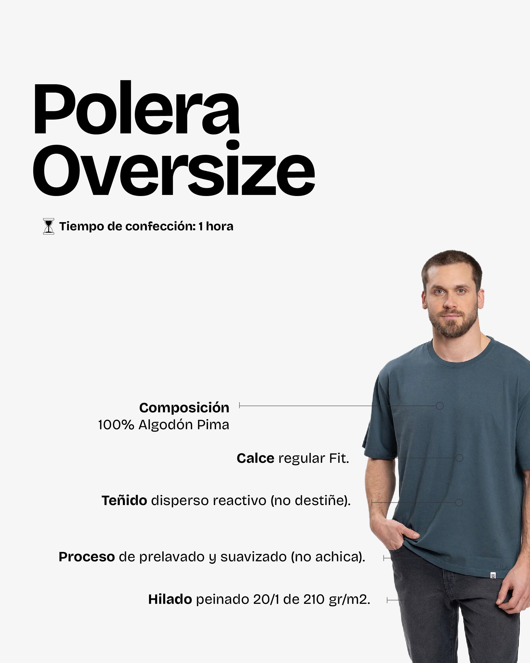 Polera OverSize Azul