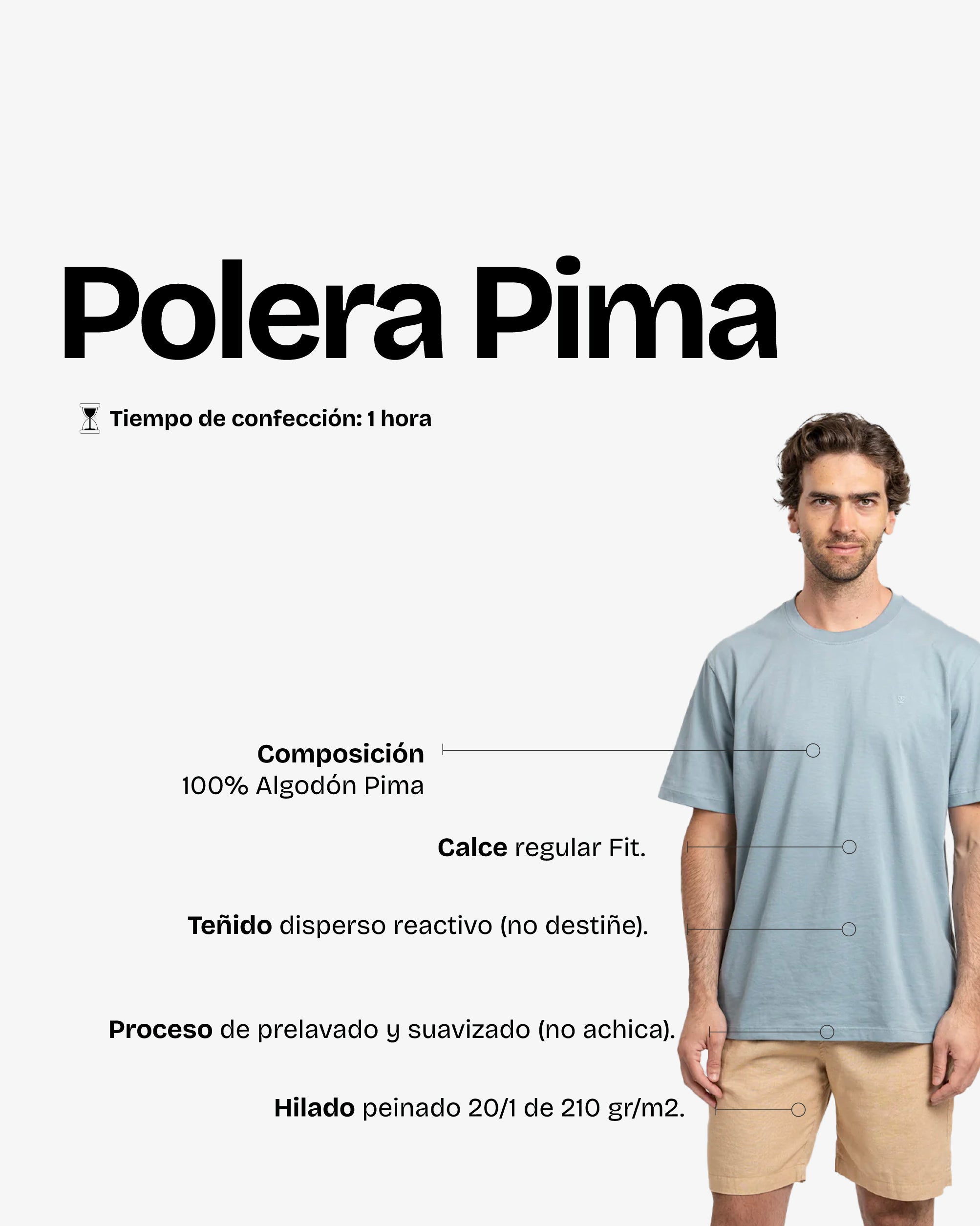 Polera Pima Niebla