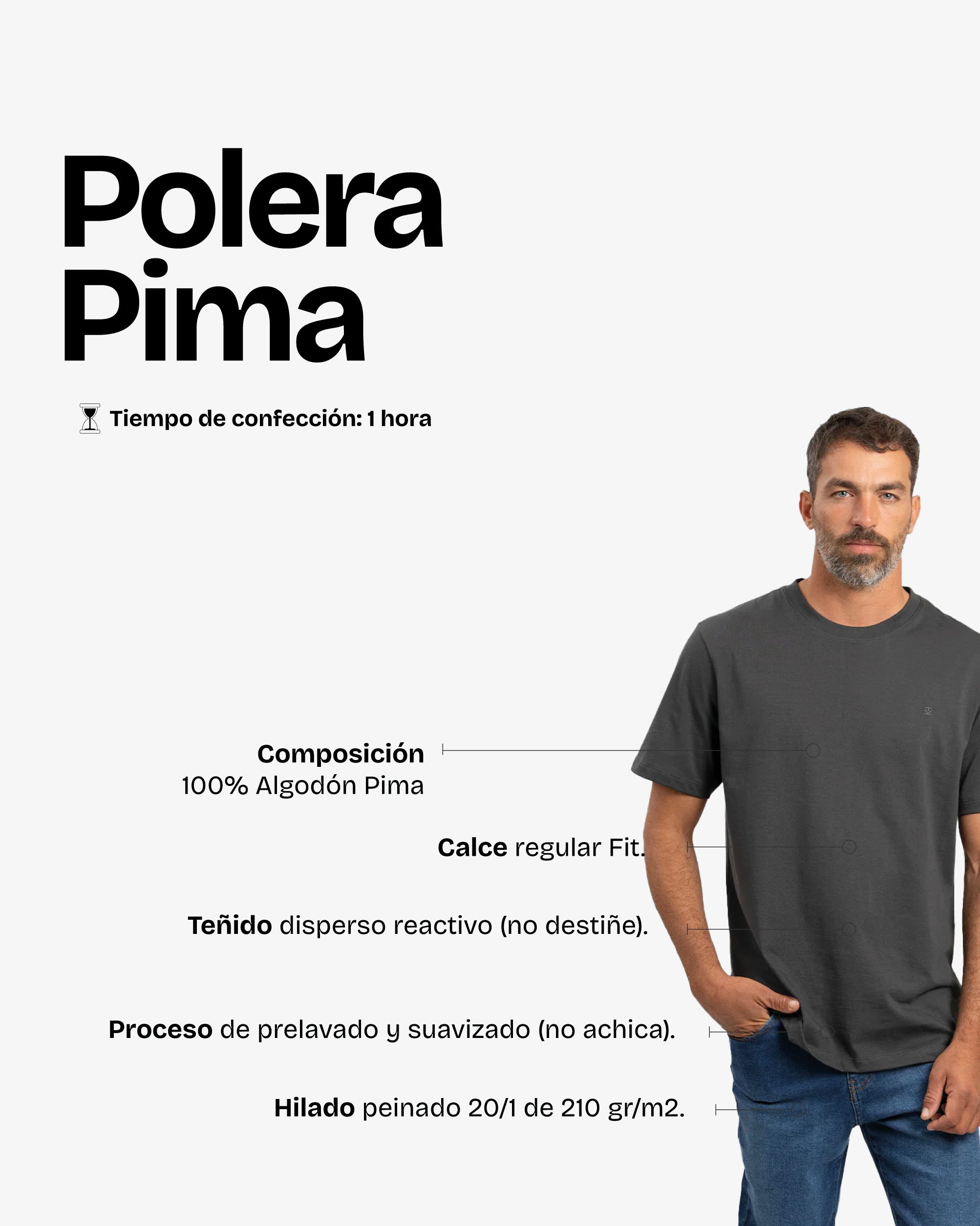 Polera Pima Gris