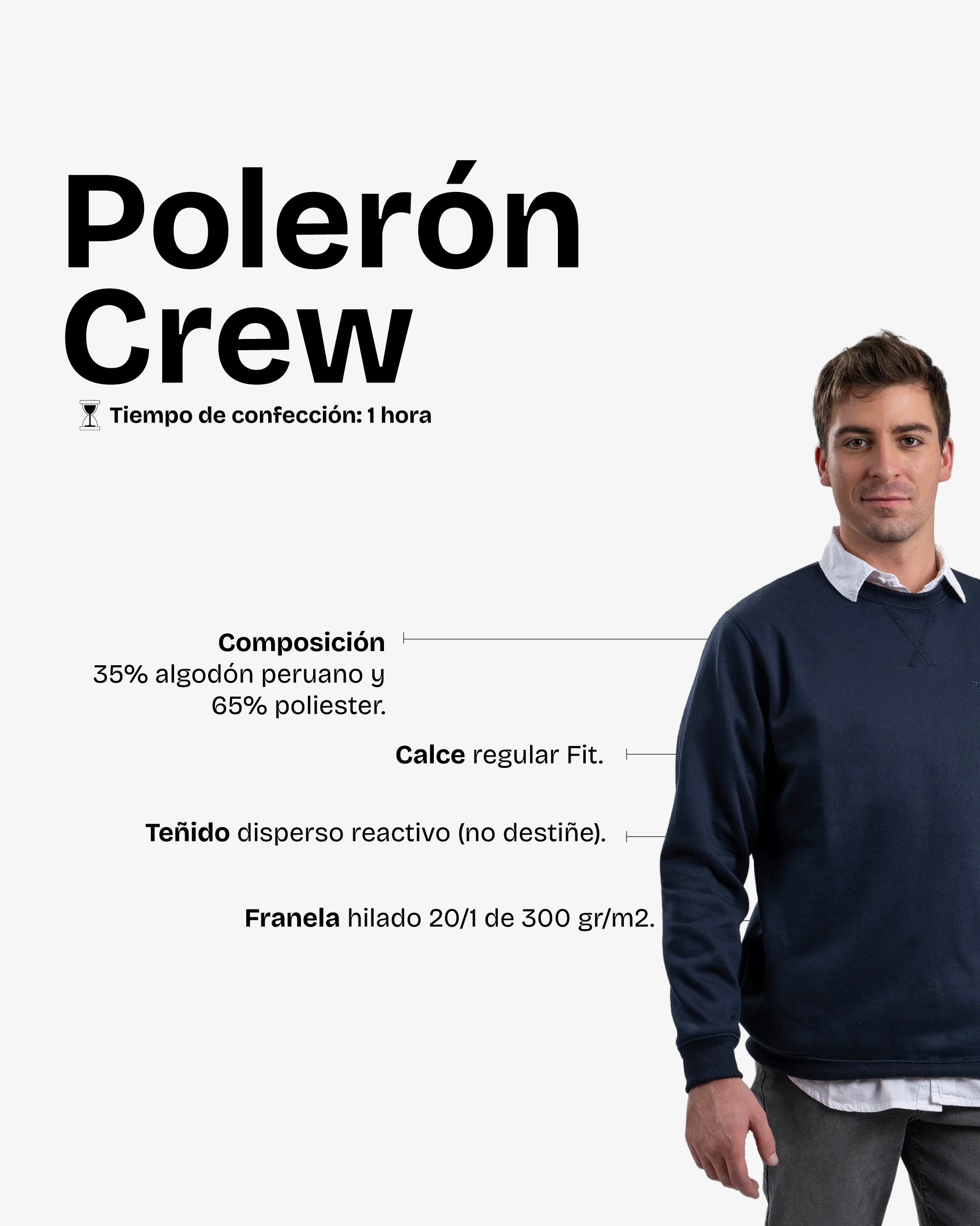 Polerón Crew Navy - Trauko