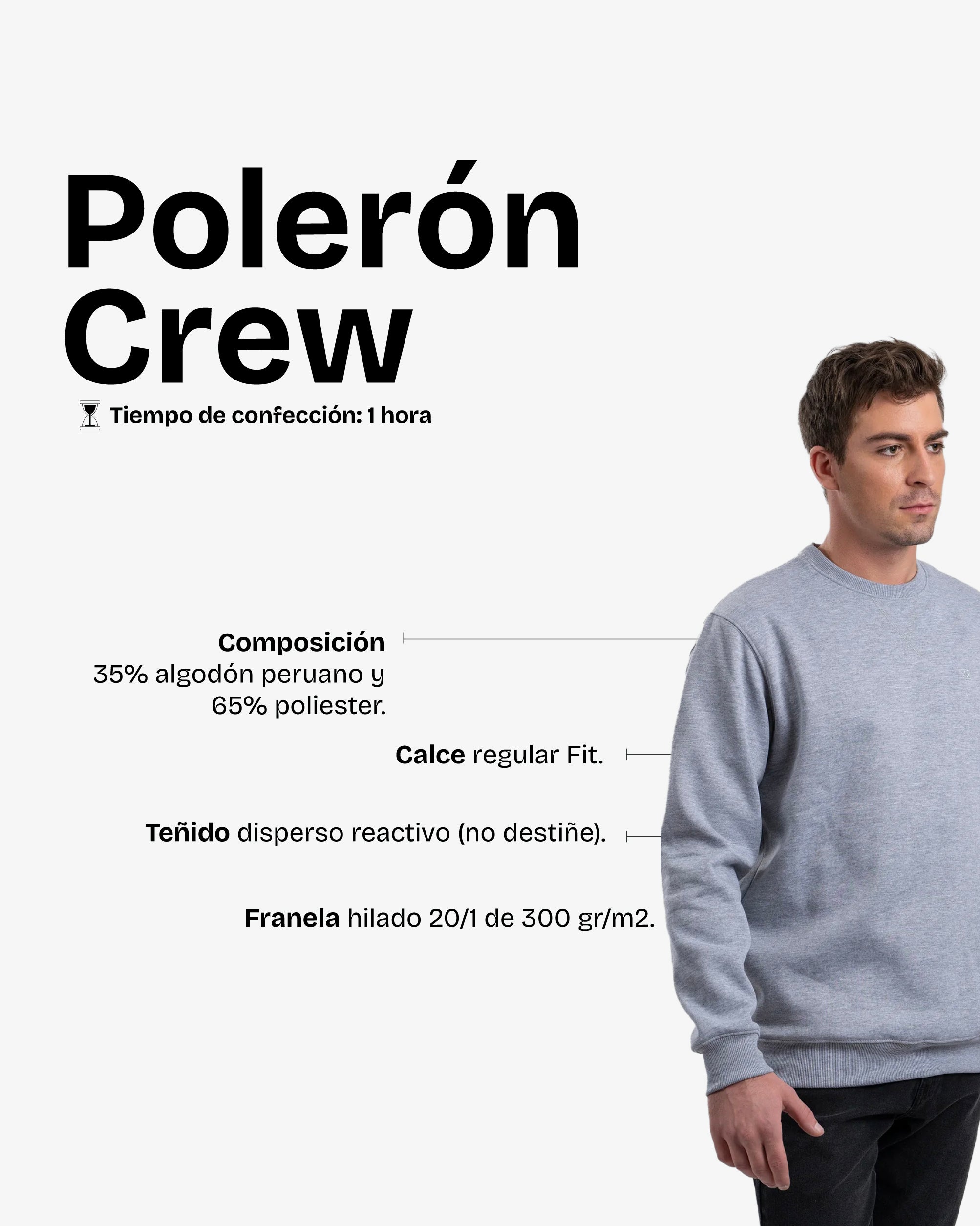 Polerón Crew Grey - Trauko