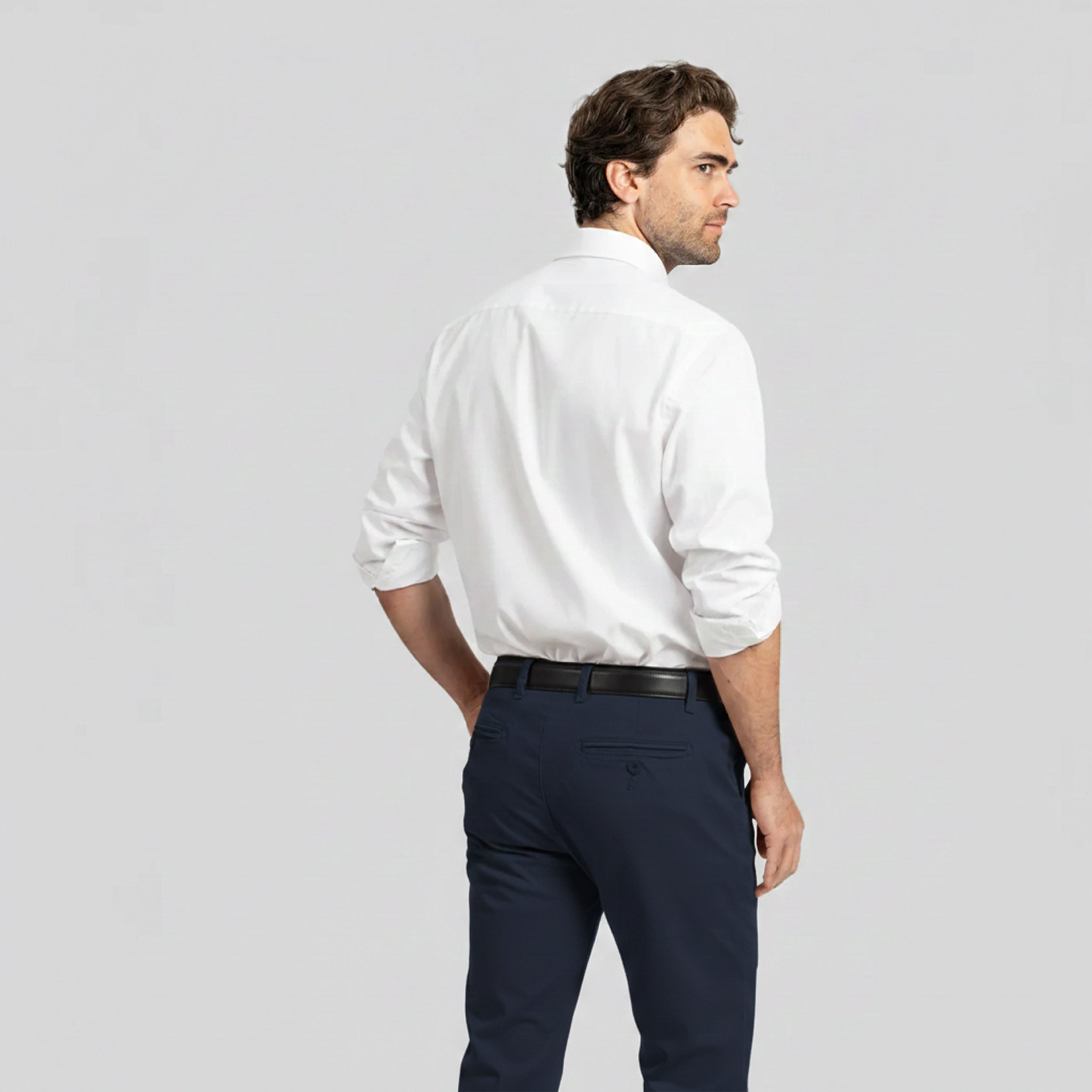 Camisa Vestir Liso Blanco