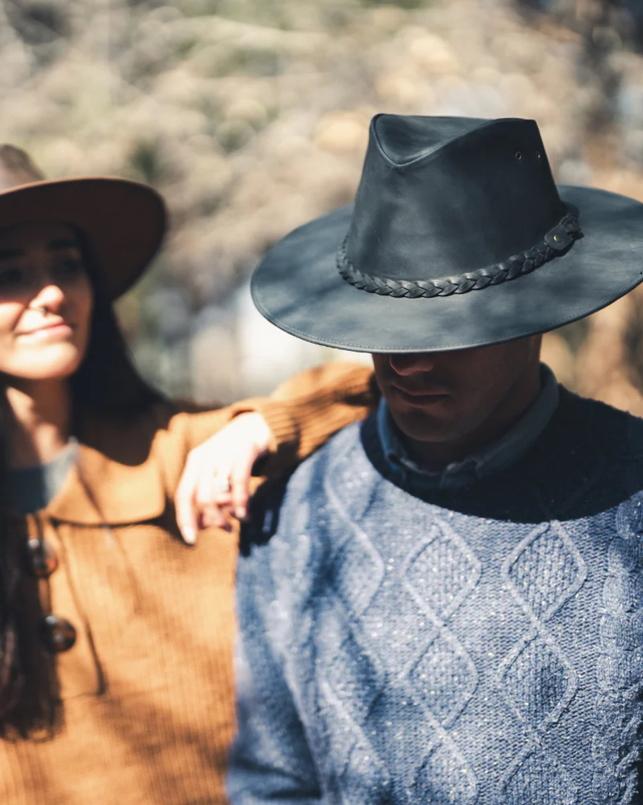 Sombrero Cuero Negro - Trauko