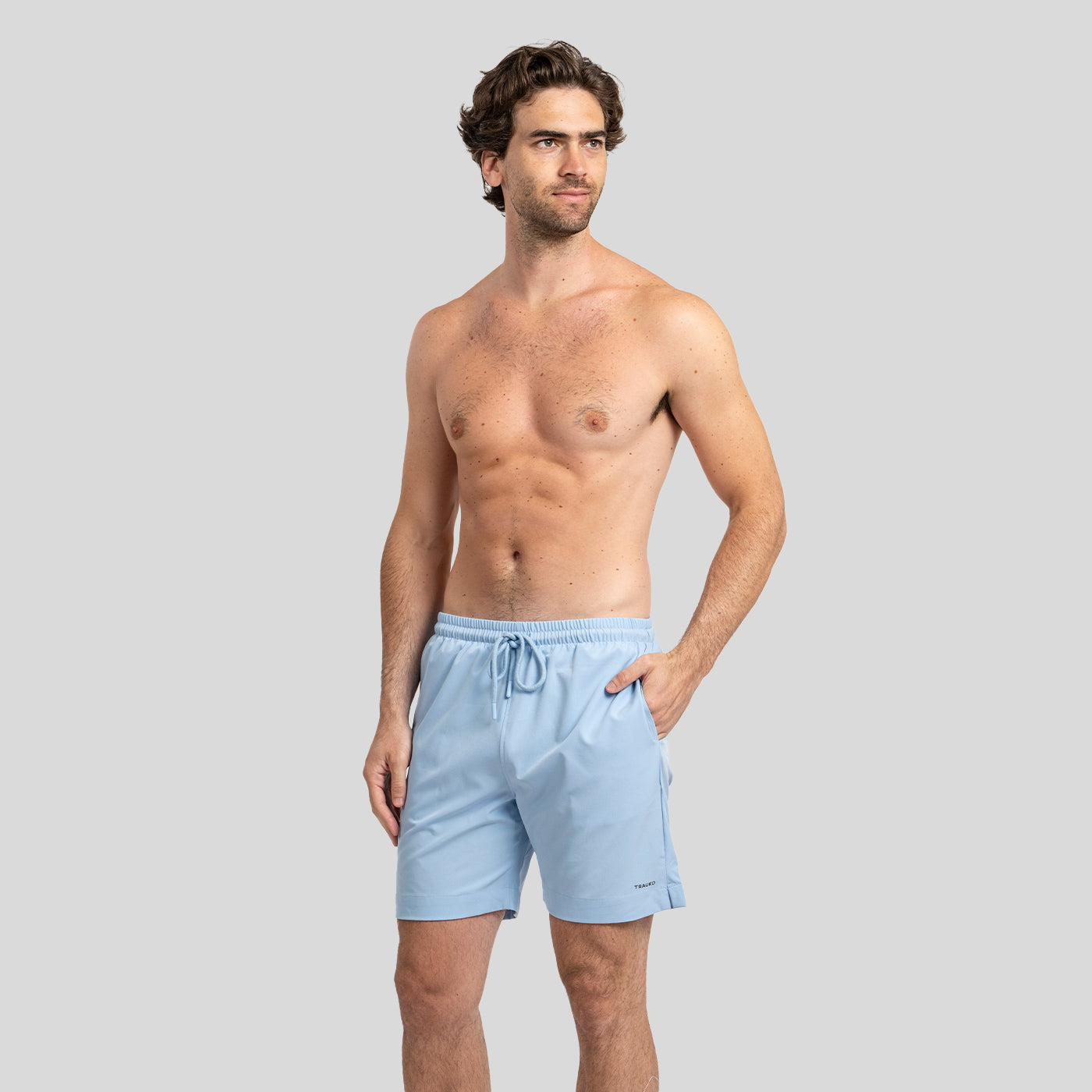 Traje de Baño Liso Celeste