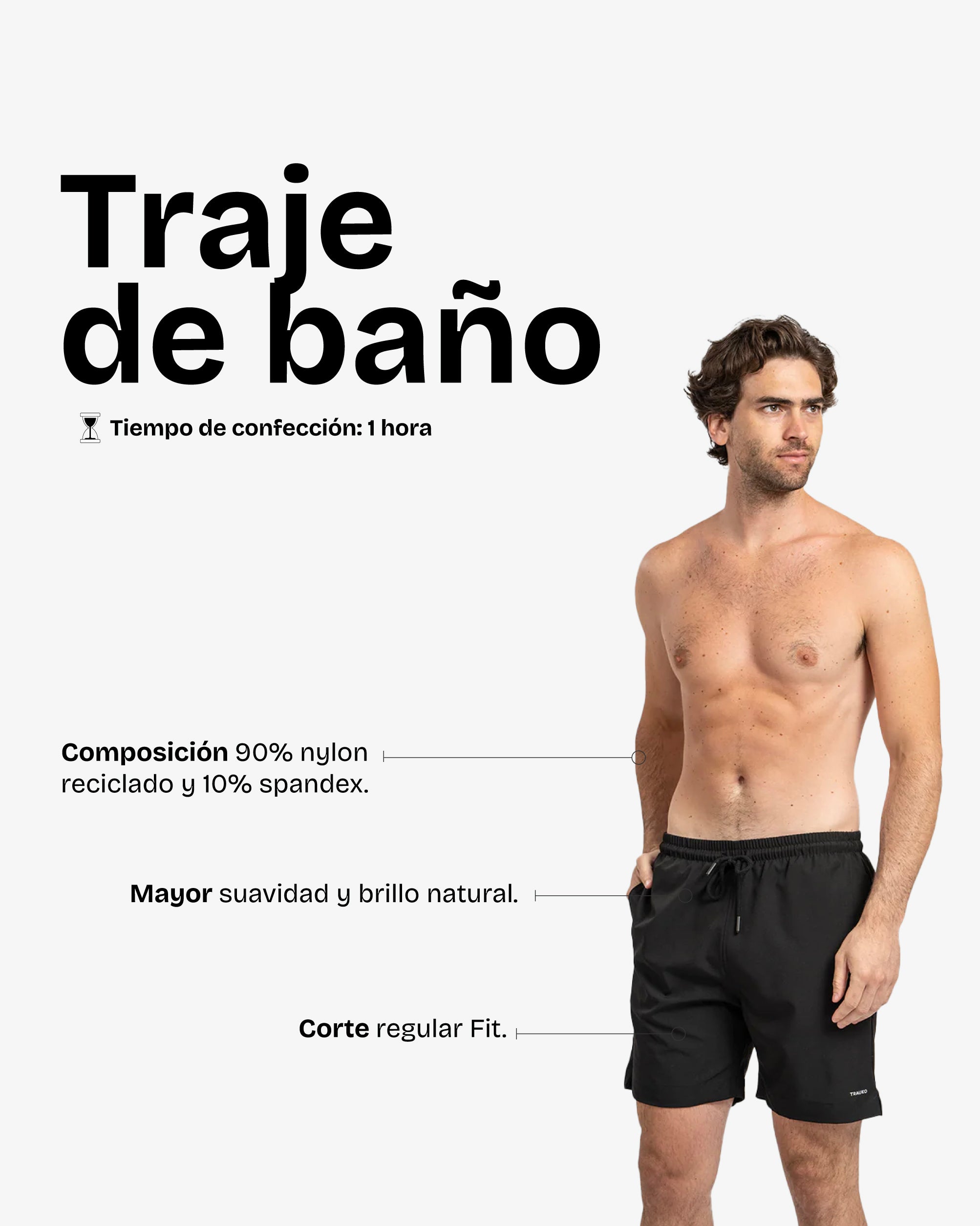 Traje de Baño Liso Negro