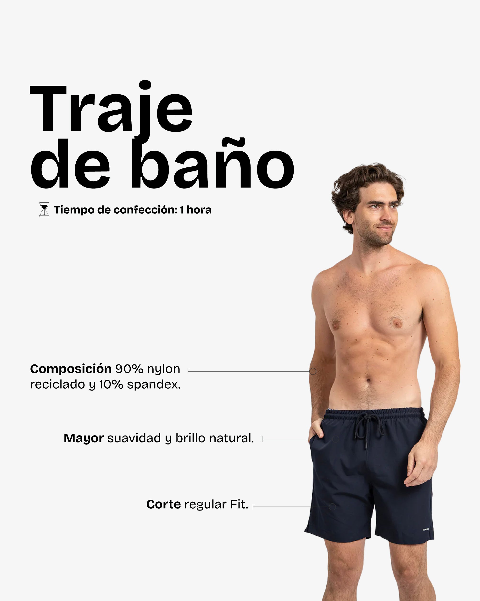 Traje de Baño Liso Navy