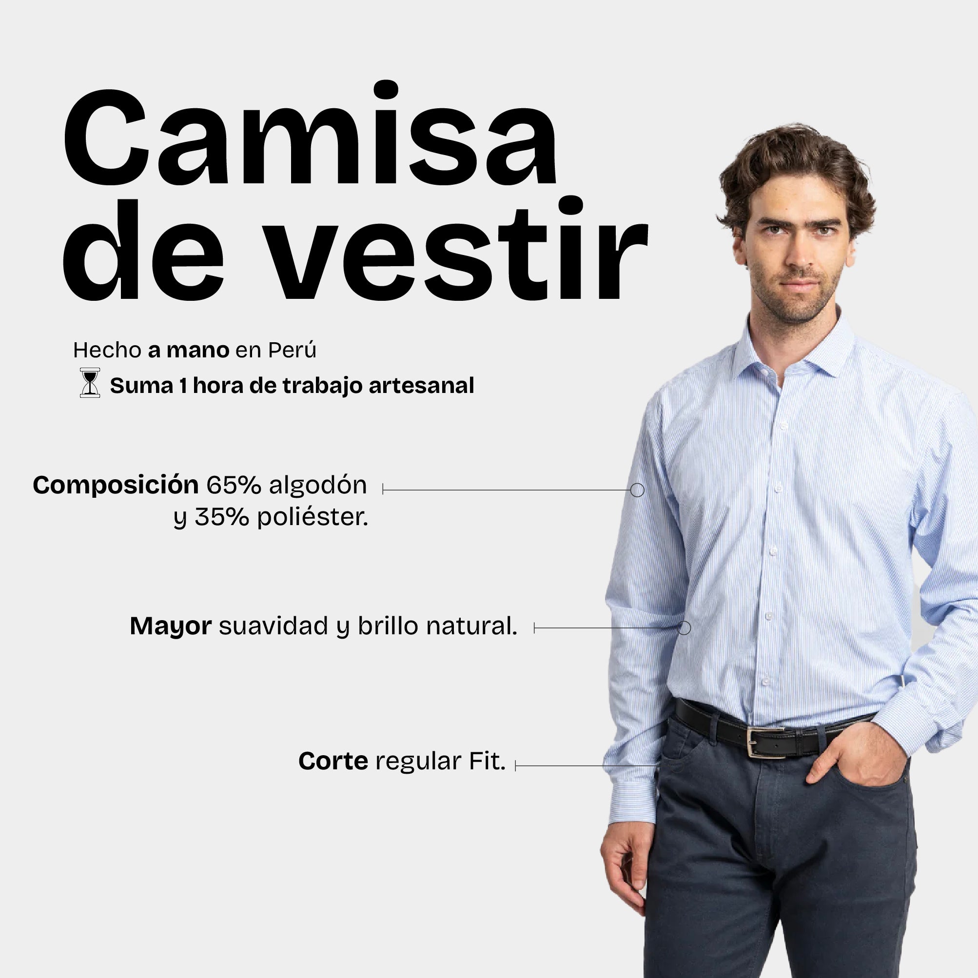 Camisa Vestir Rayas Celeste