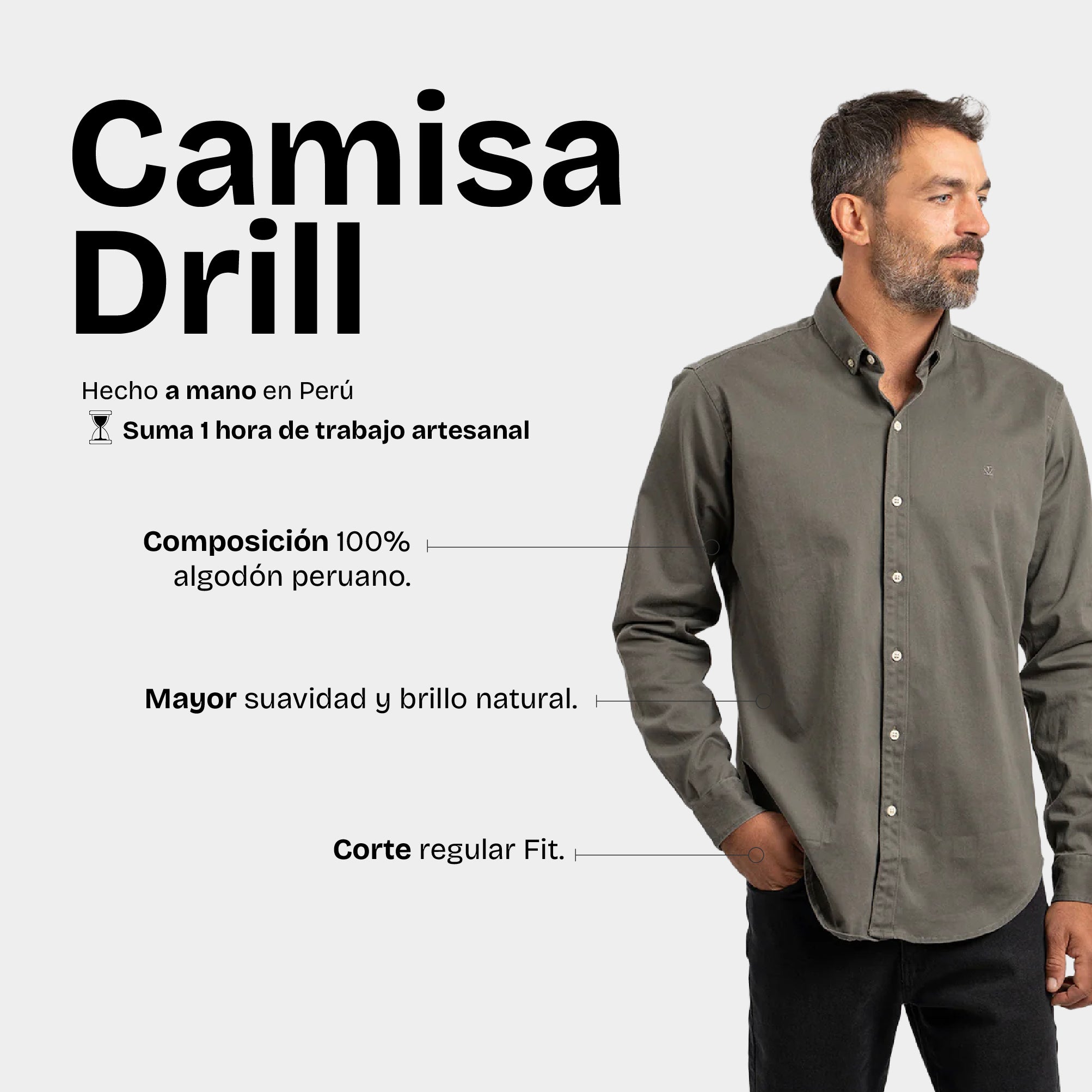 Camisa Drill Olivo