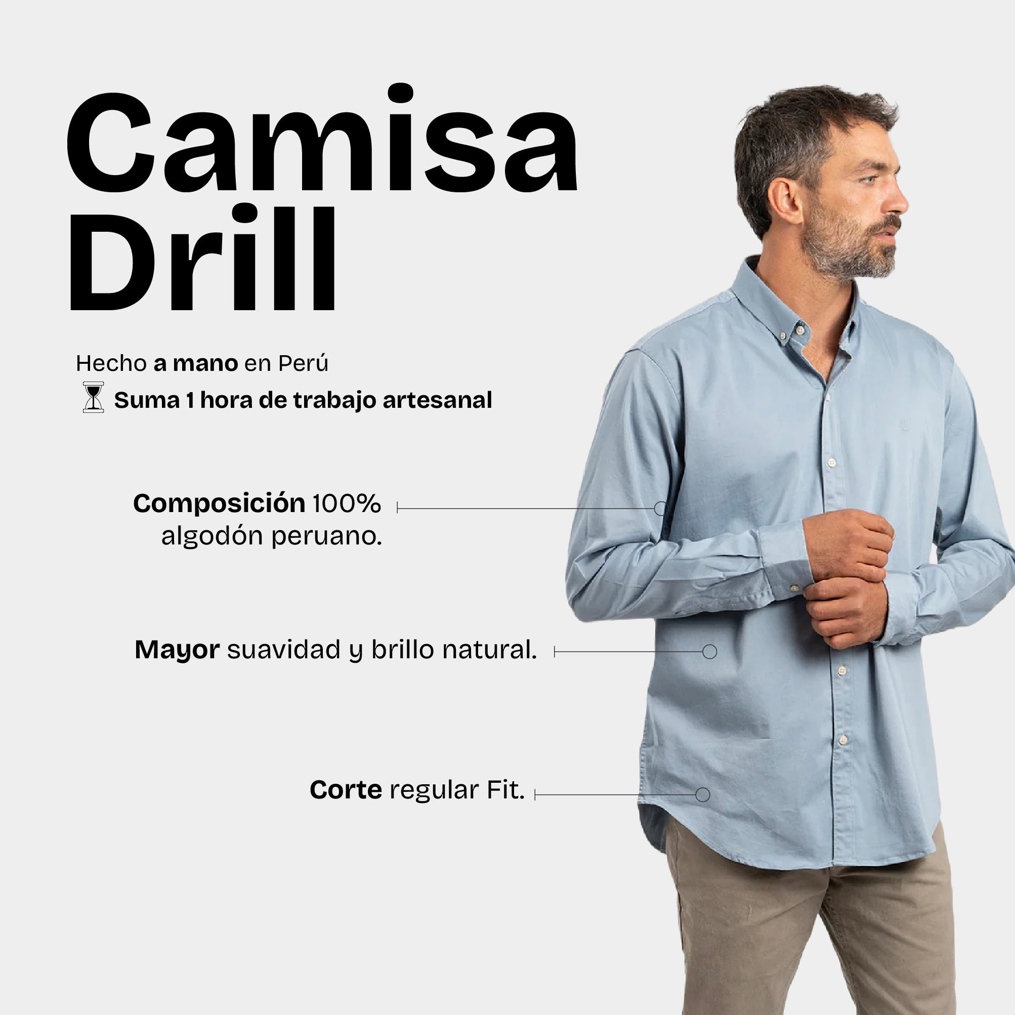Camisa Drill Azul