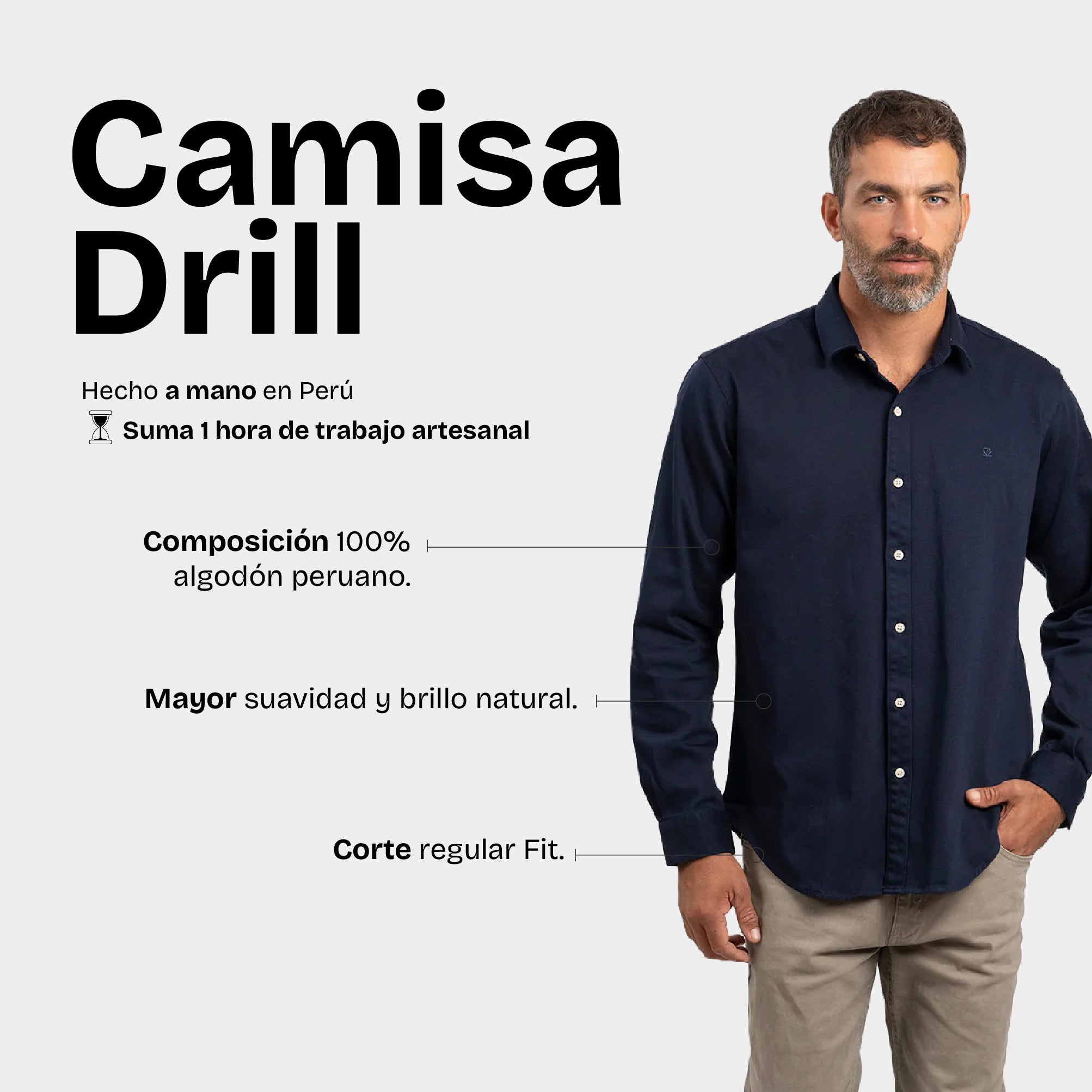Camisa Drill Navy