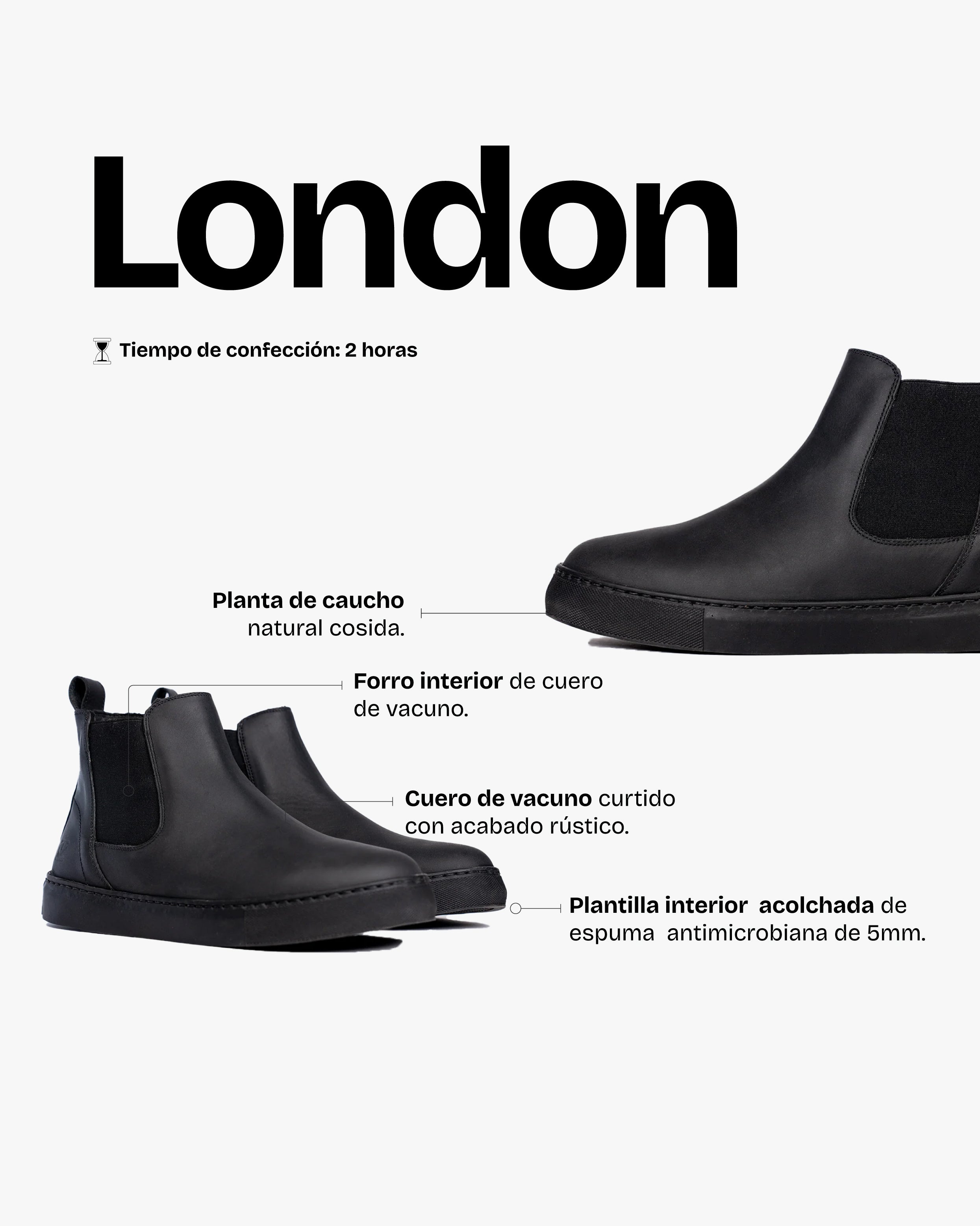 Zapatilla Hombre London Negro