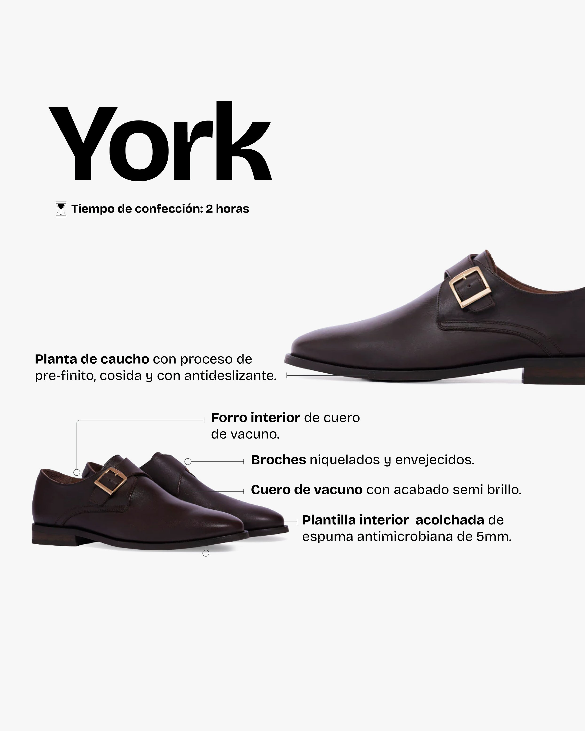 Zapato Hombre York Castaño
