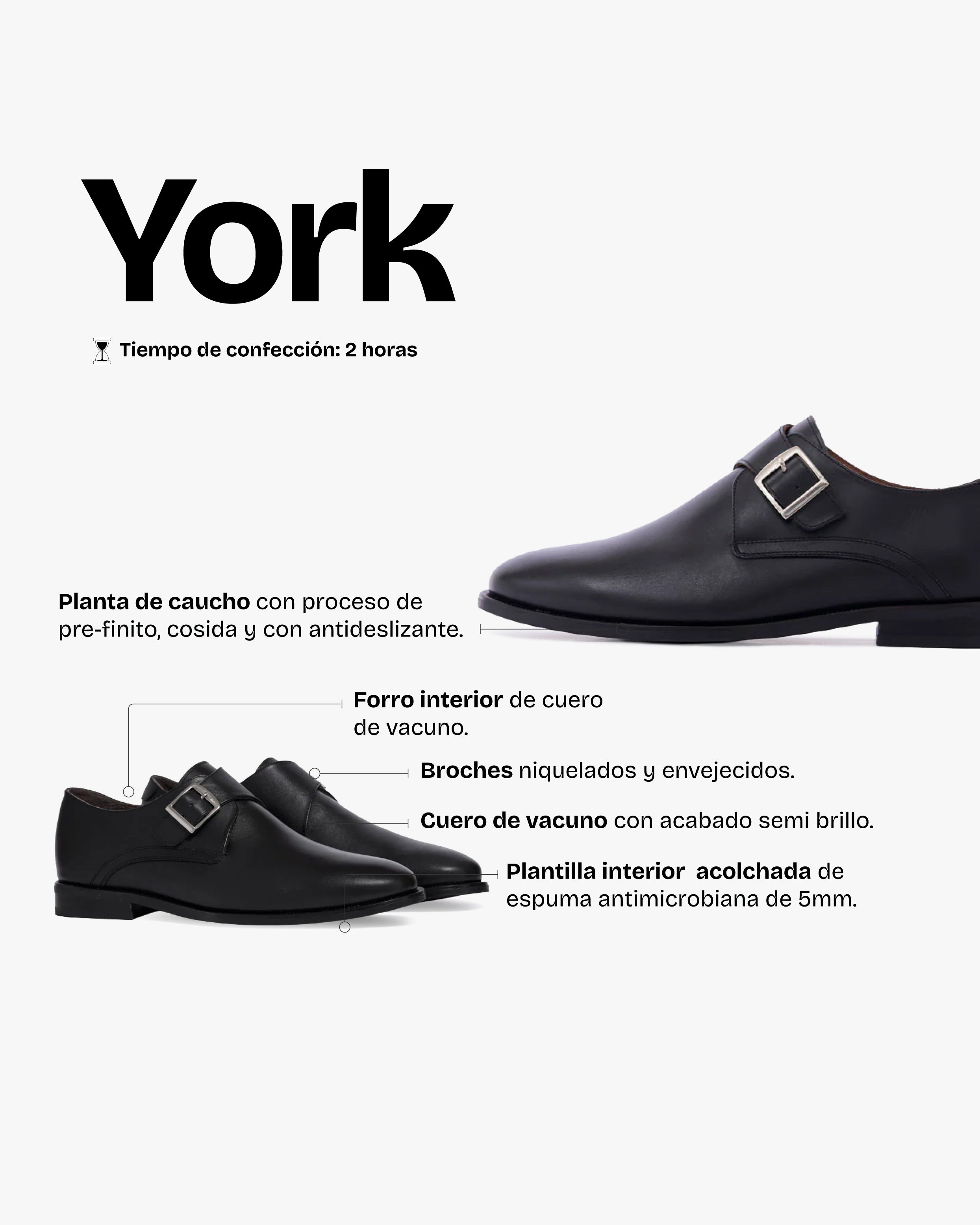 Zapato Hombre York Negro