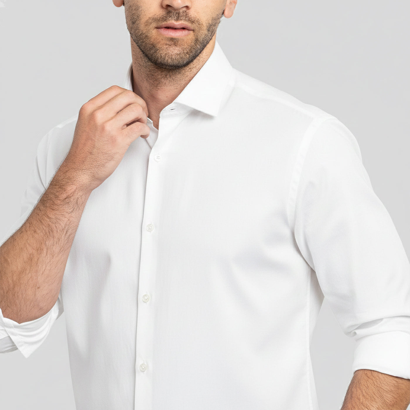 Camisa Vestir Liso Blanco