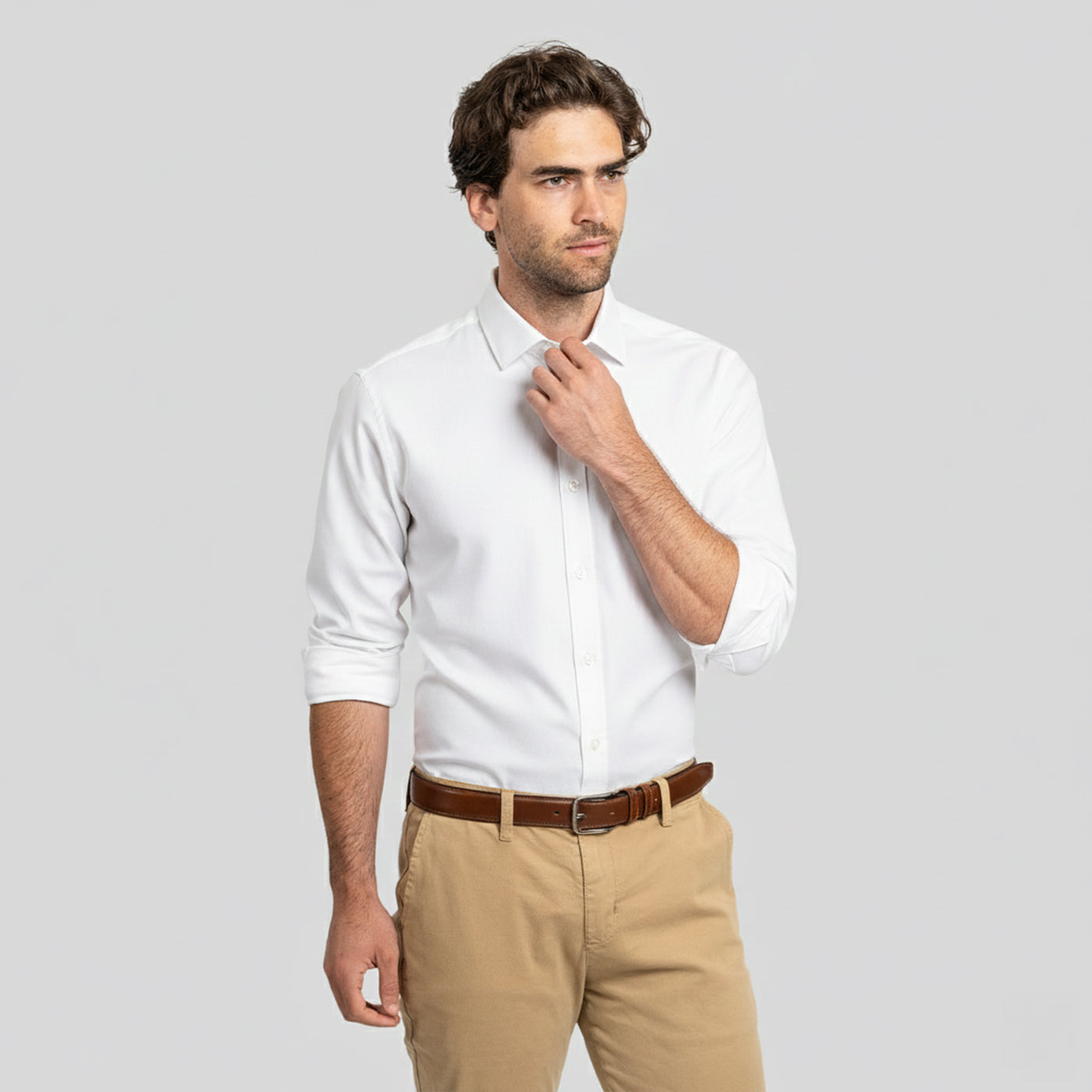 Camisa Vestir Liso Blanco