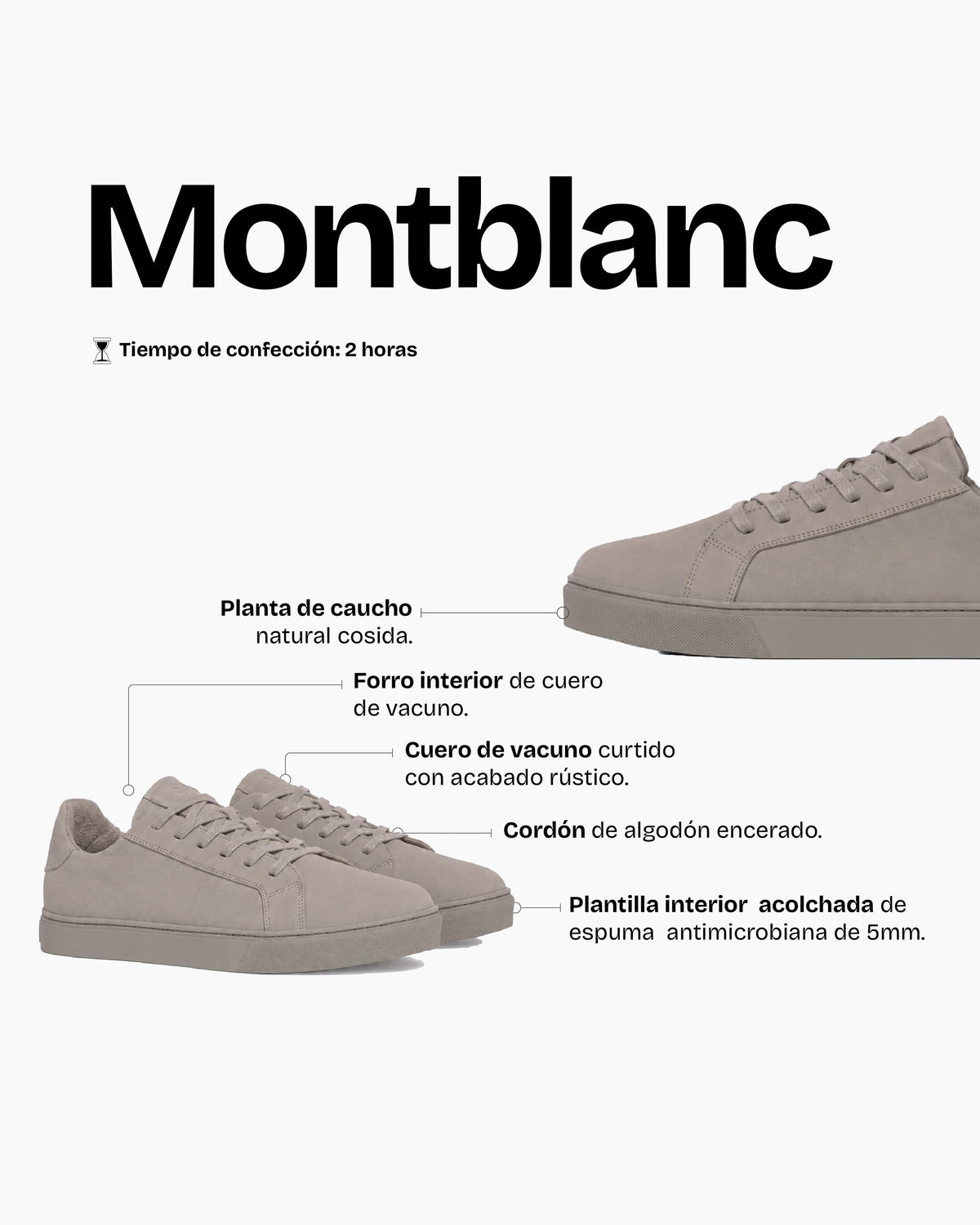 Zapatilla Hombre Montblanc Ceniza - Trauko