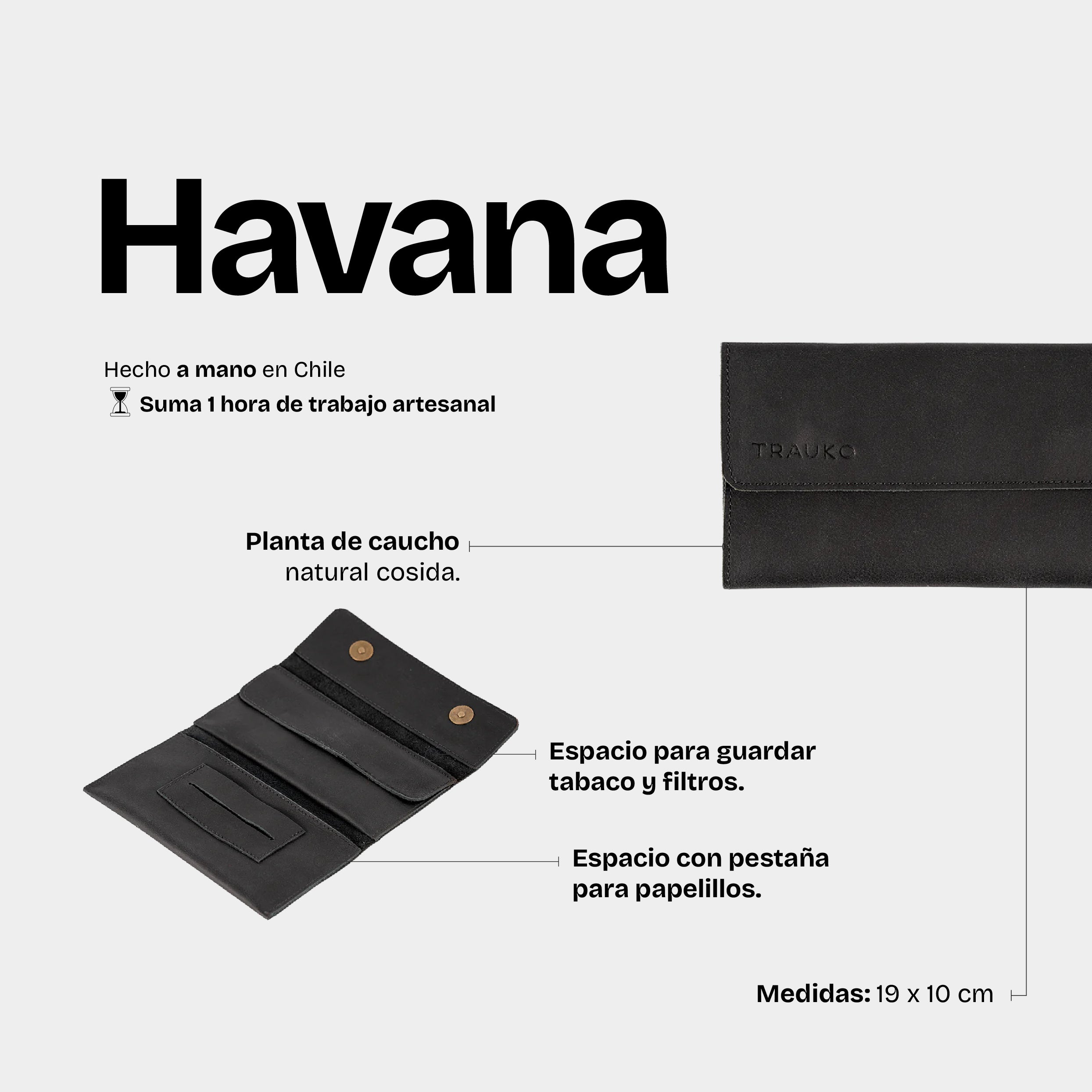 Tabaquera Havana Negro - Trauko