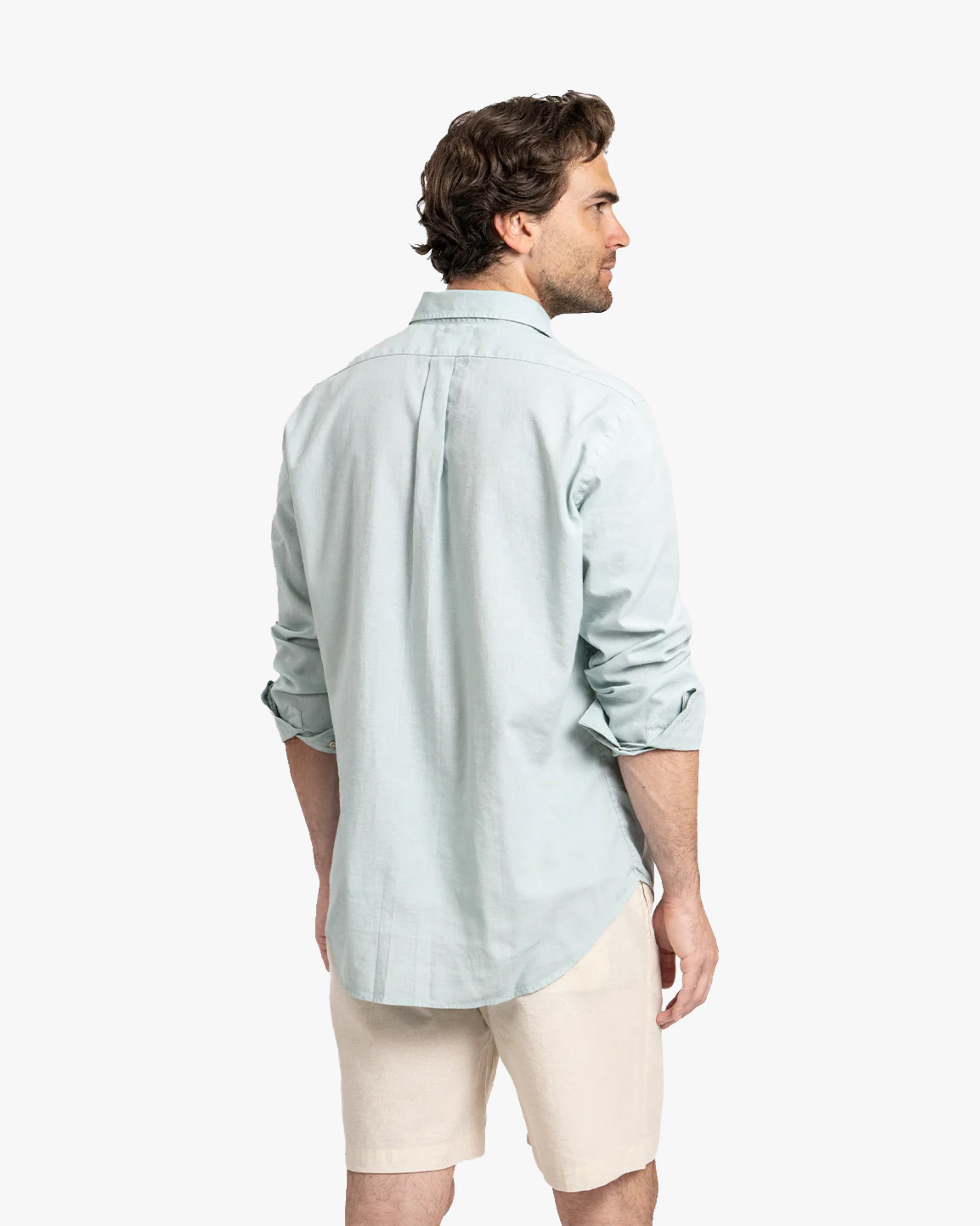 Camisa Lino Larga Aqua