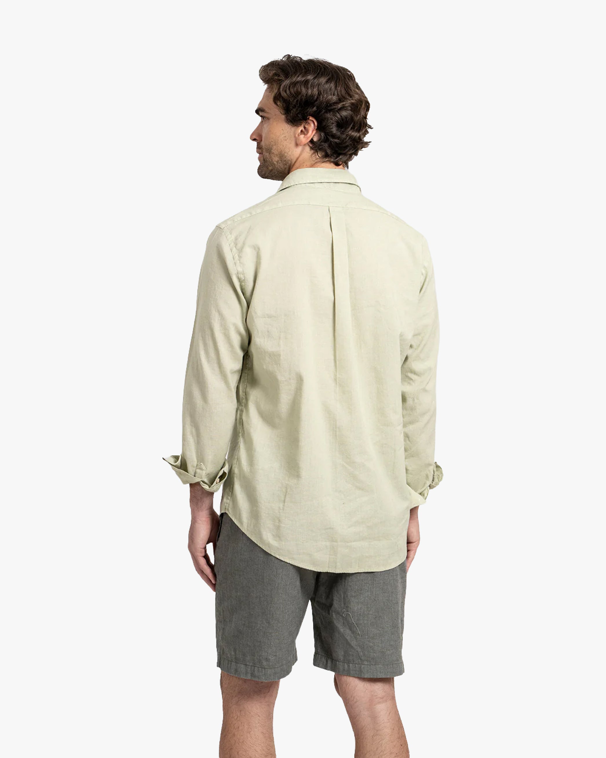 Camisa Lino Larga Pistacho