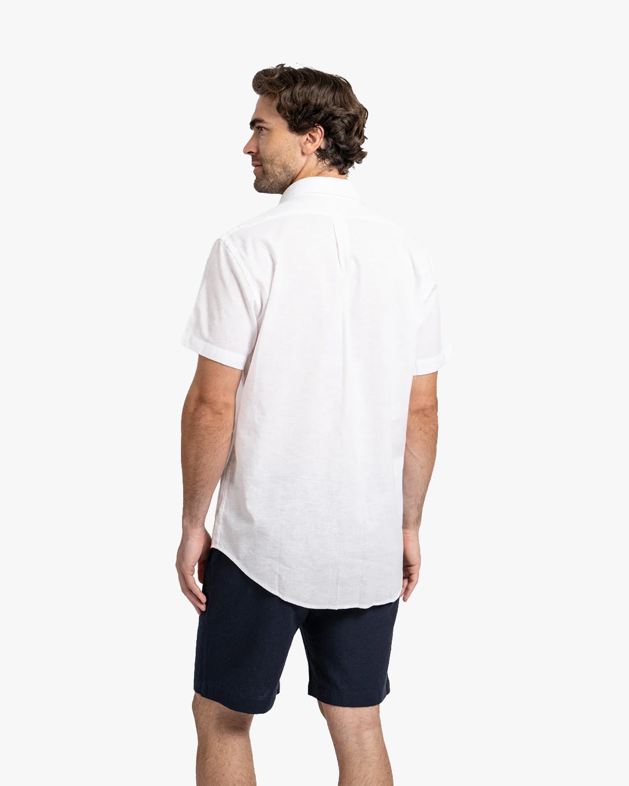 Camisa Lino Corta Blanco