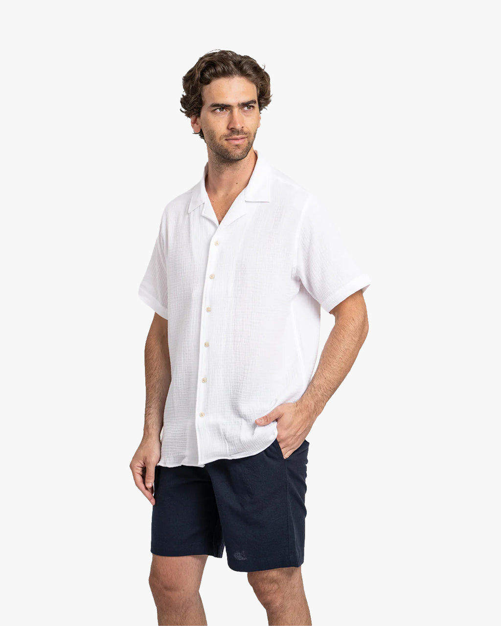 Camisa Waffler Corta Blanco