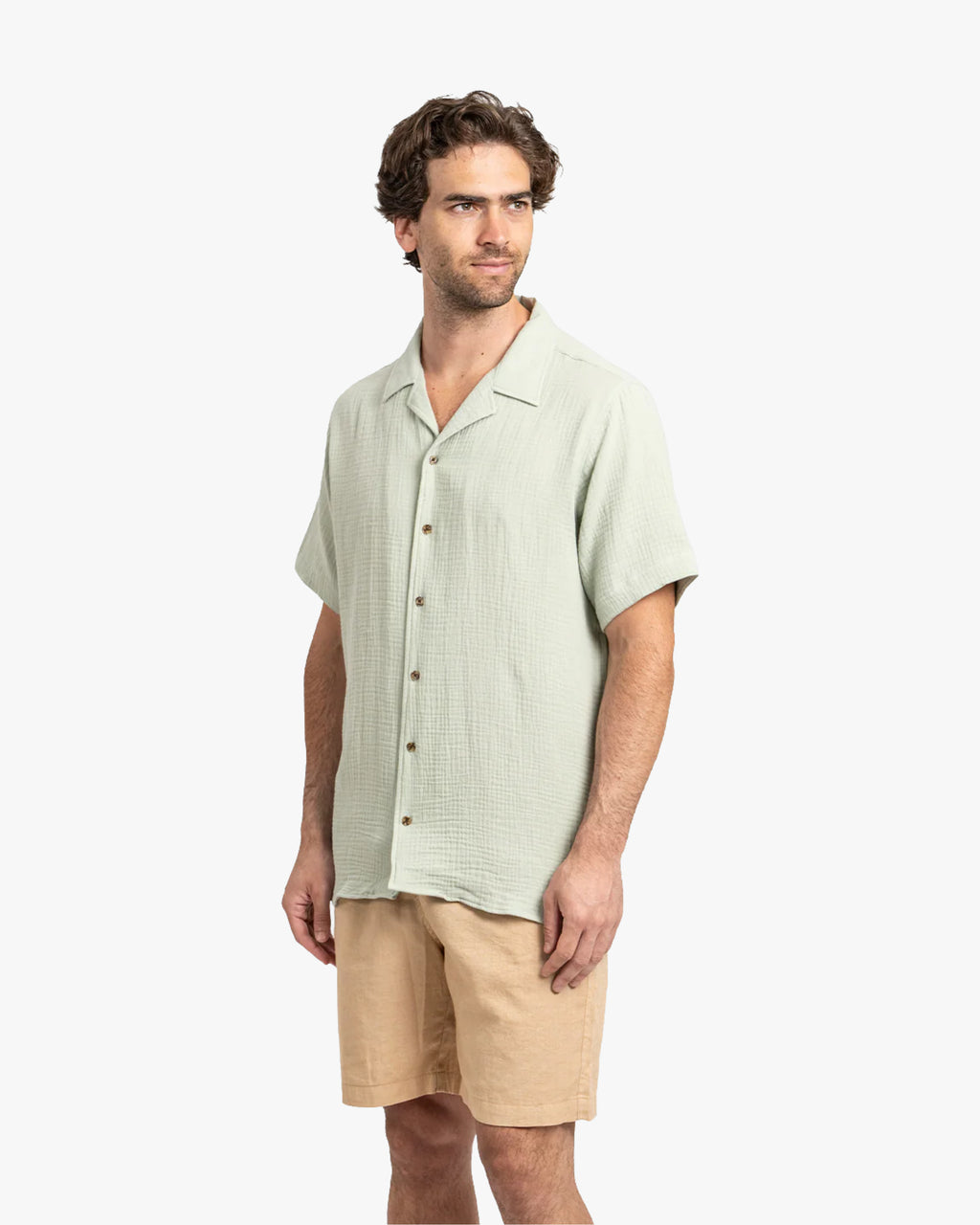 Camisa Waffler Corta Pistacho