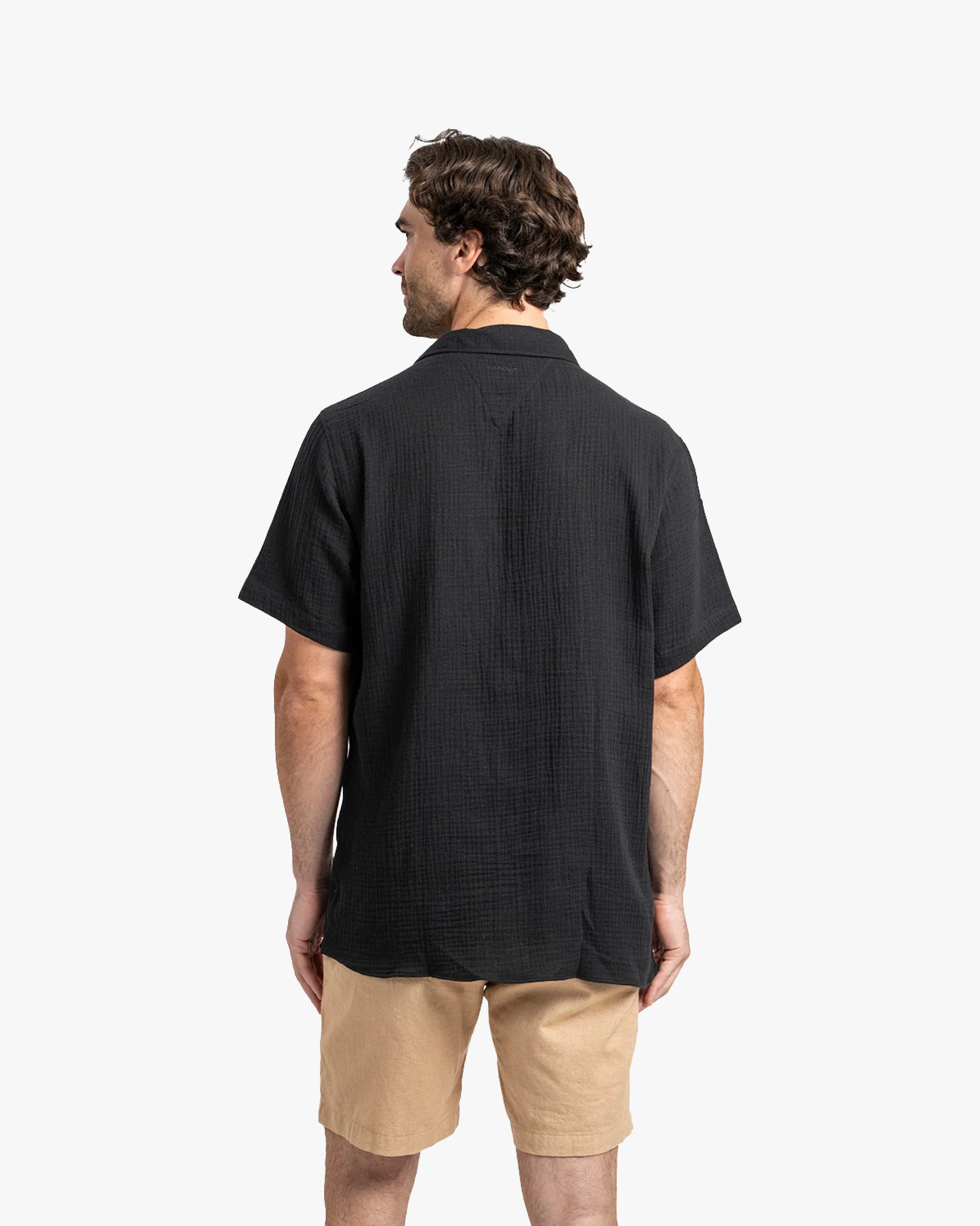 Camisa Waffler Corta Negro