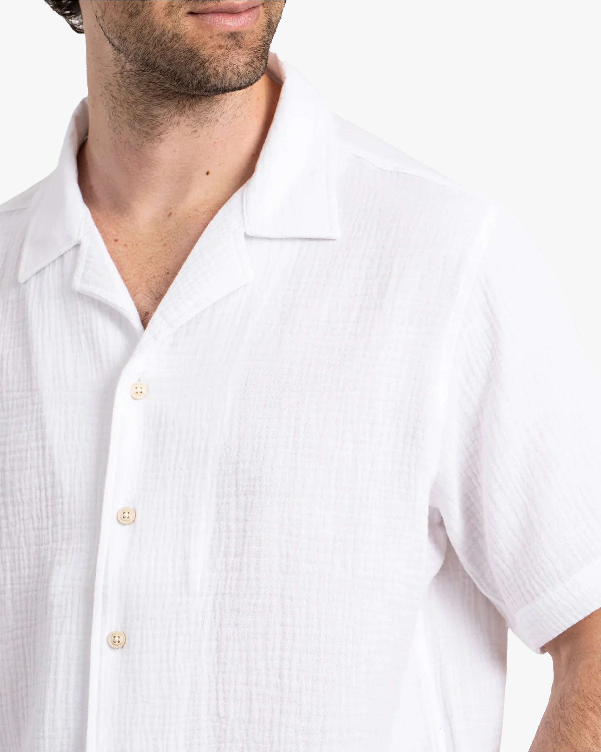 Camisa Waffler Corta Blanco