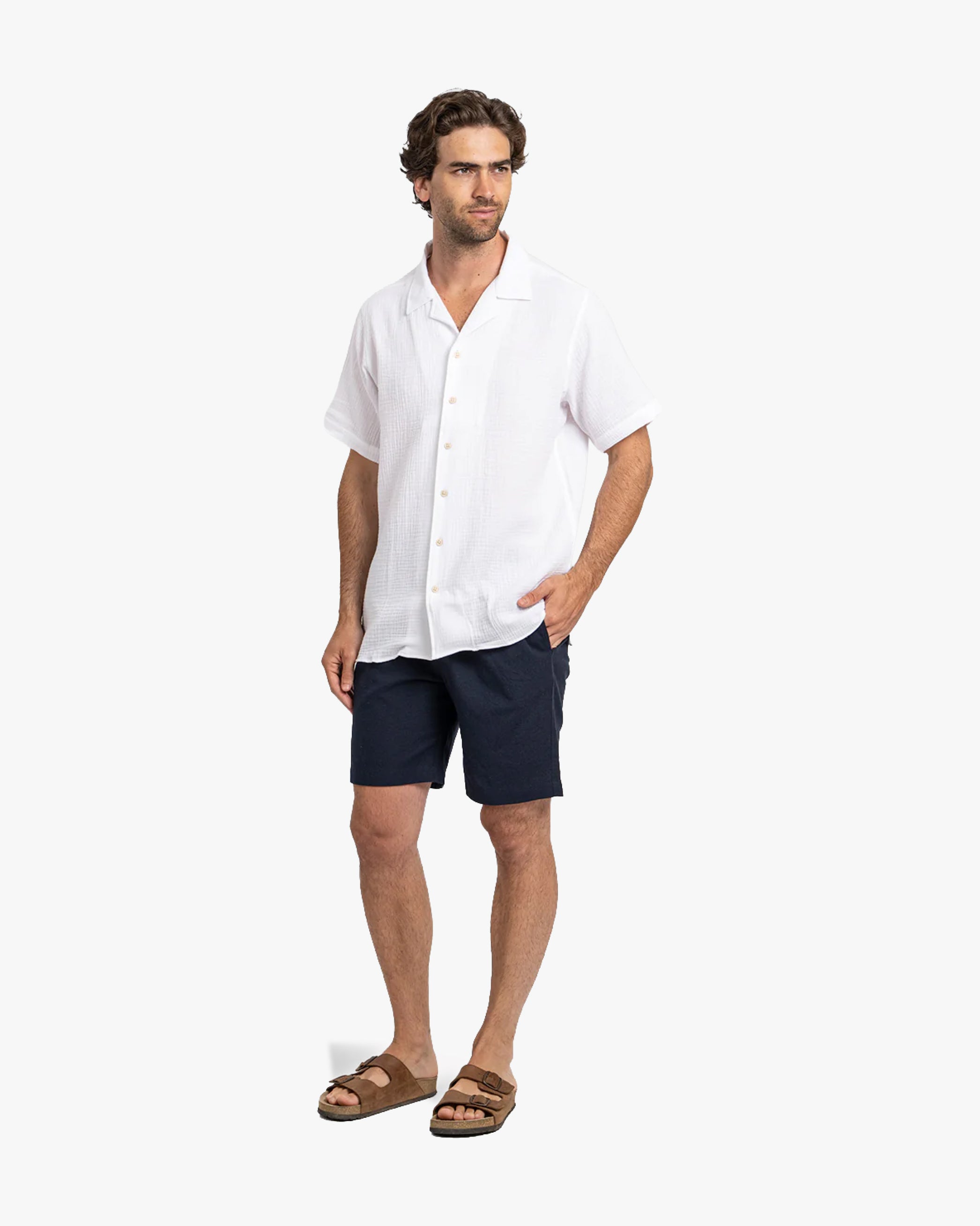 Camisa Waffler Corta Blanco