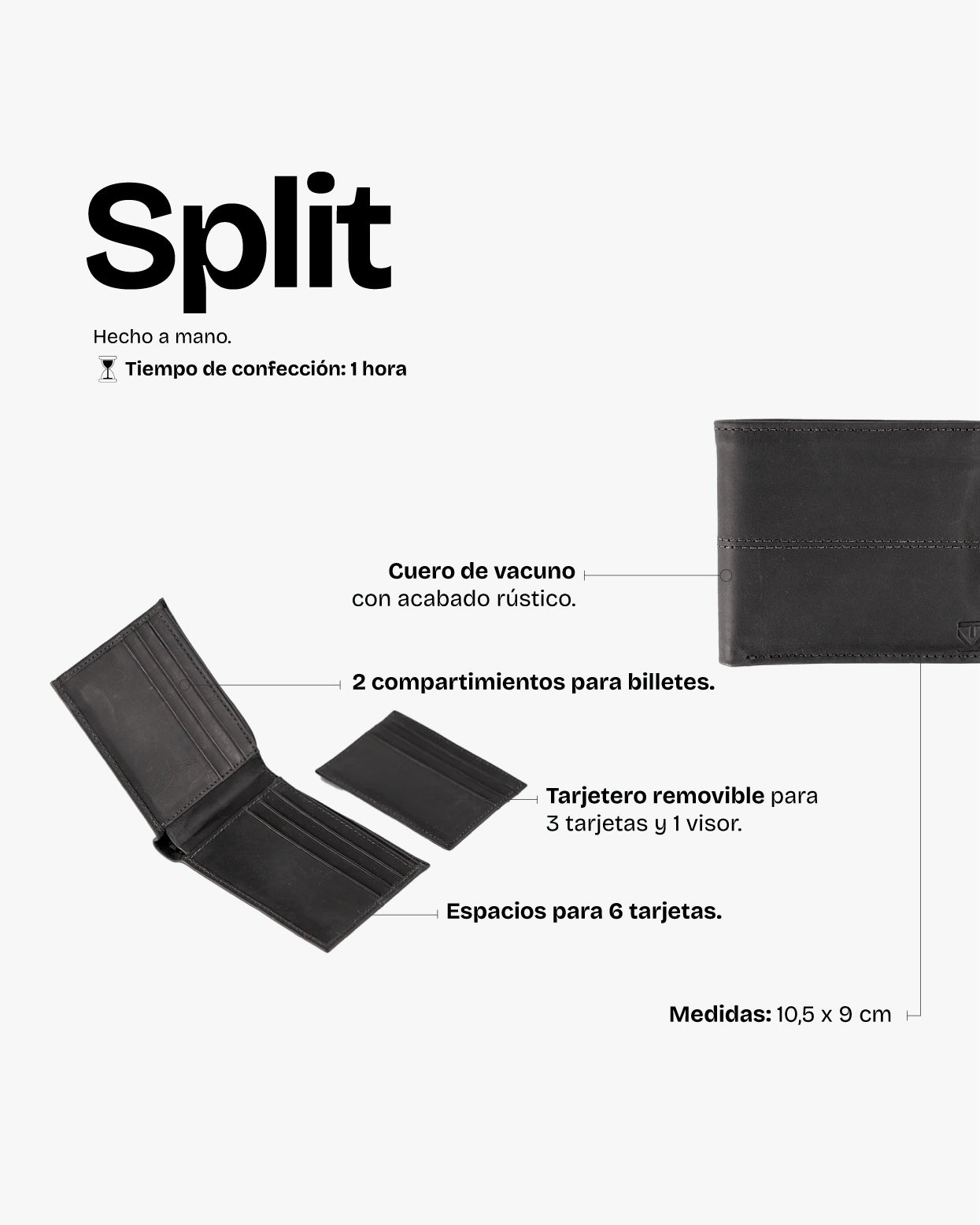Billetera Split Negro - Trauko